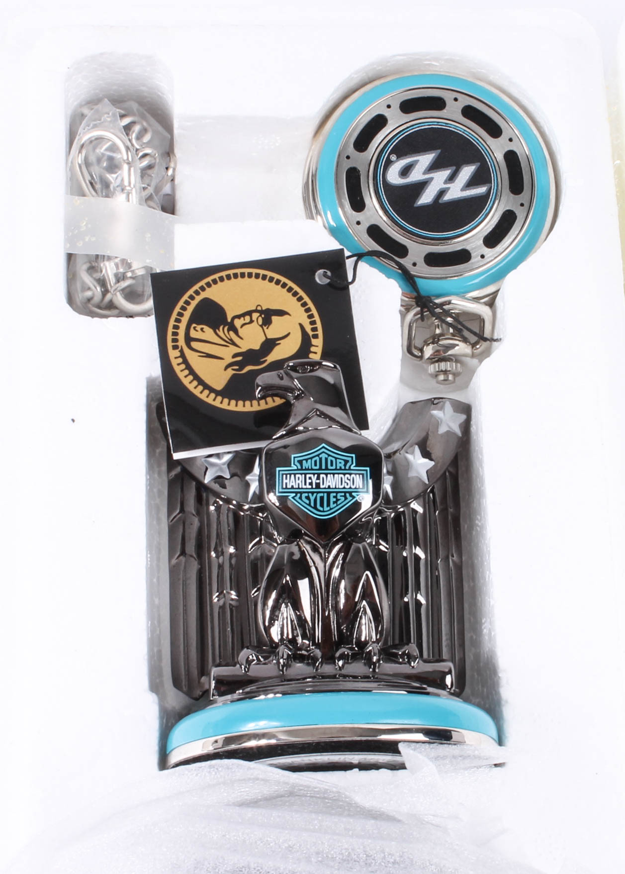 Three Franklin Mint Limited Edition Harley-Davidson Pocketwatches