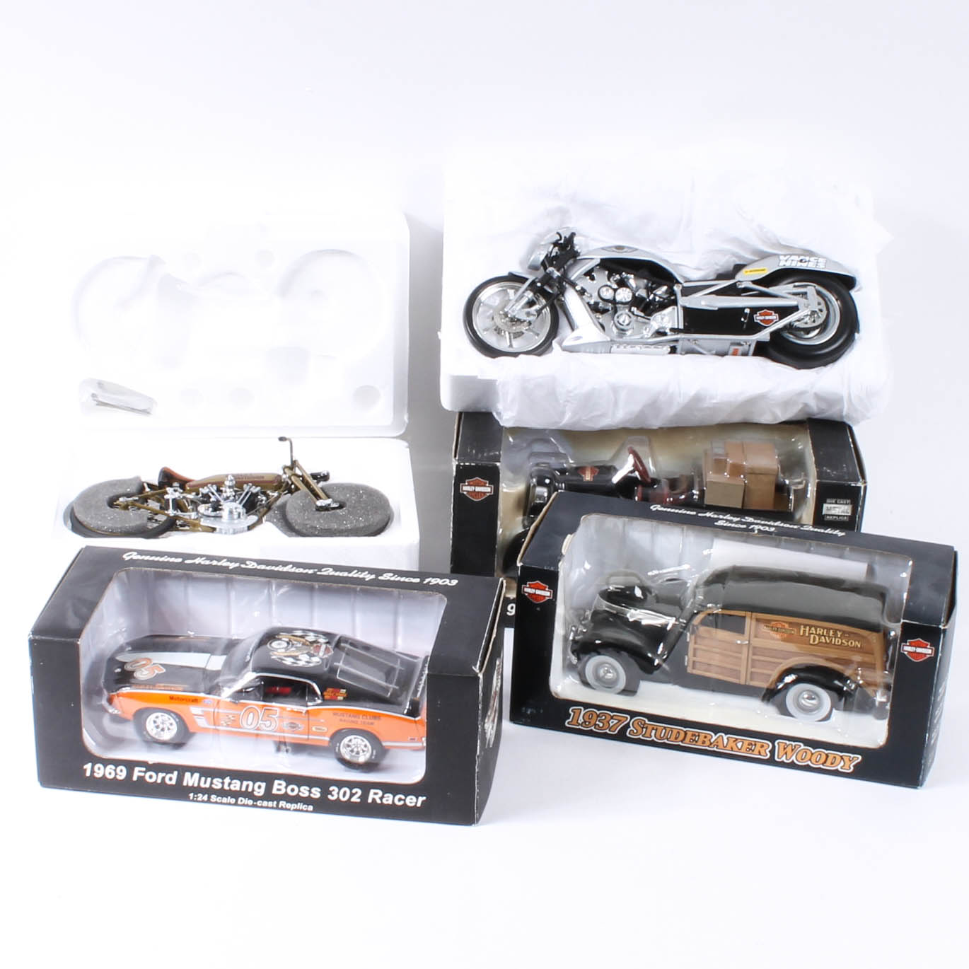 Five Harley-Davidson Replica Model Vehicles