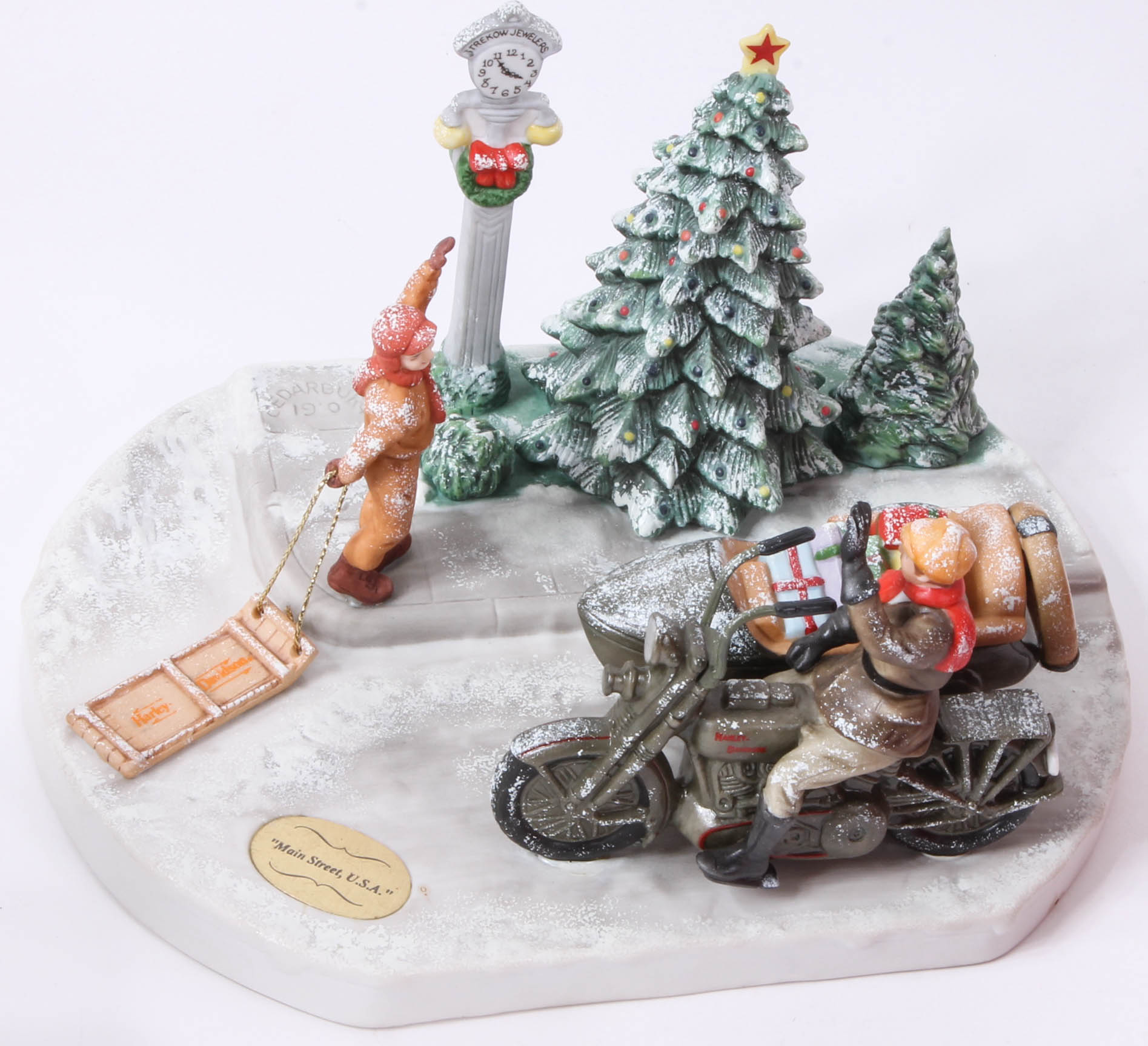 Assortment of Harley-Davidson Christmas Figurines