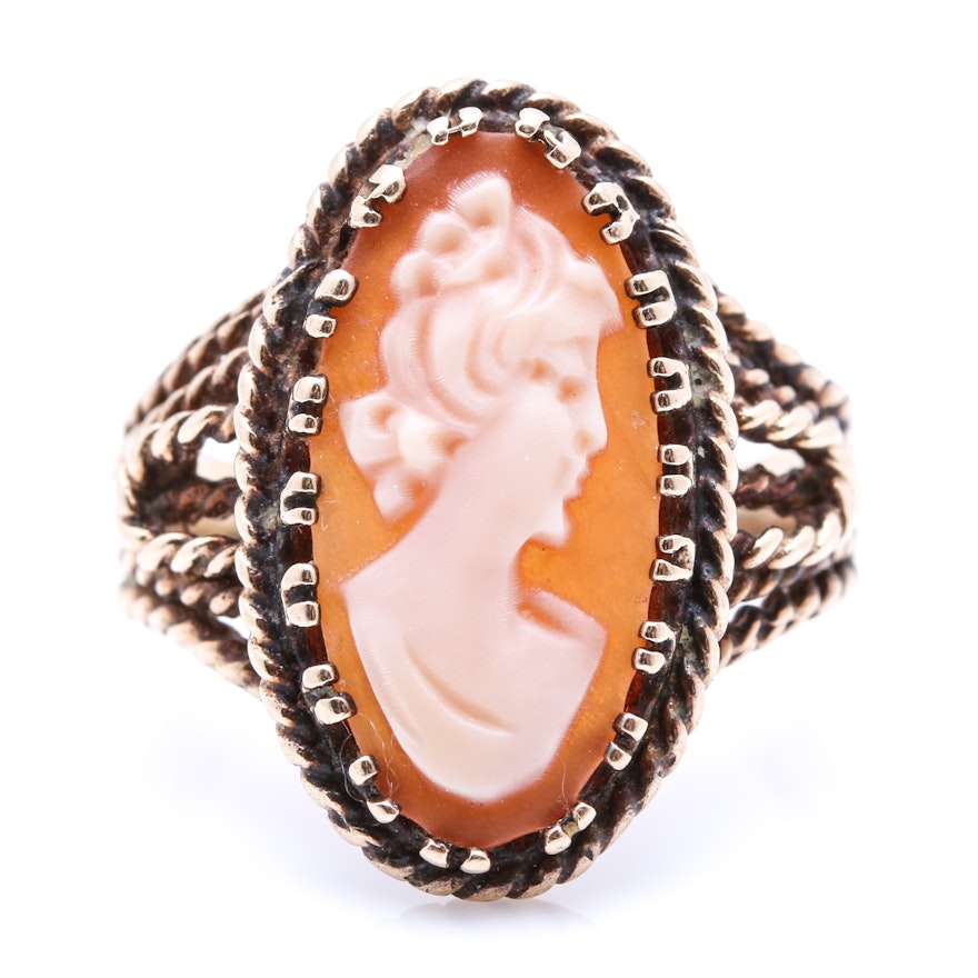 10K Yellow Gold Cameo Ring