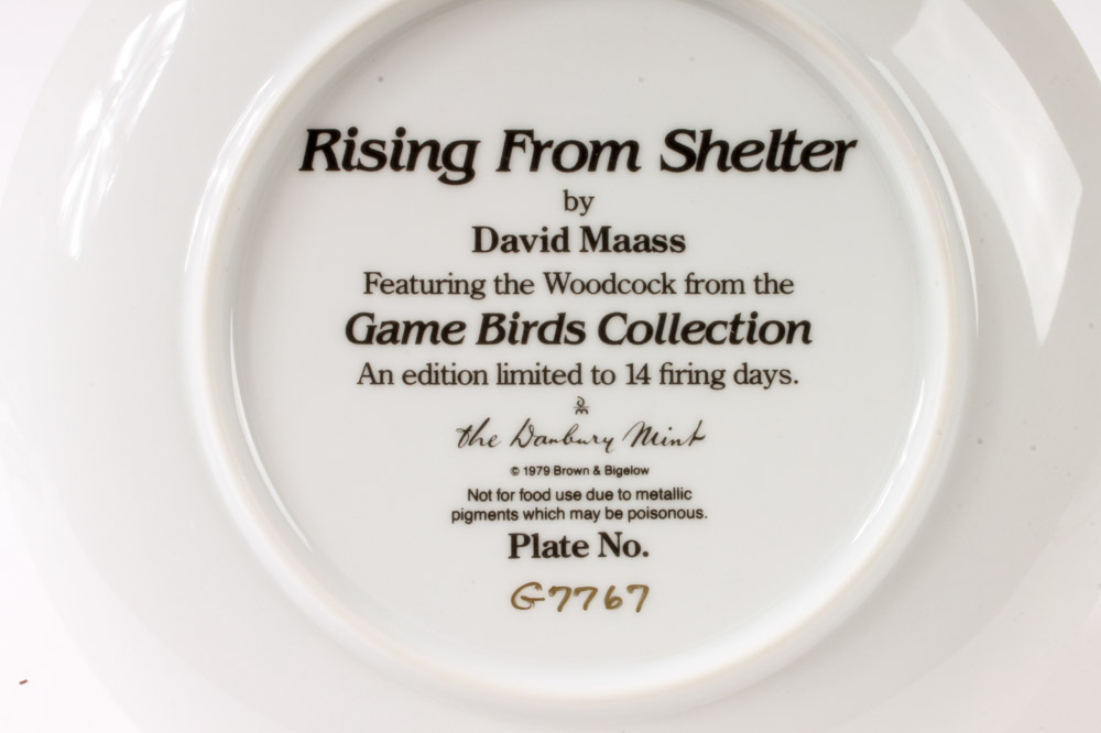 David Maass Danbury Mint Plate Collection "The Game Birds"