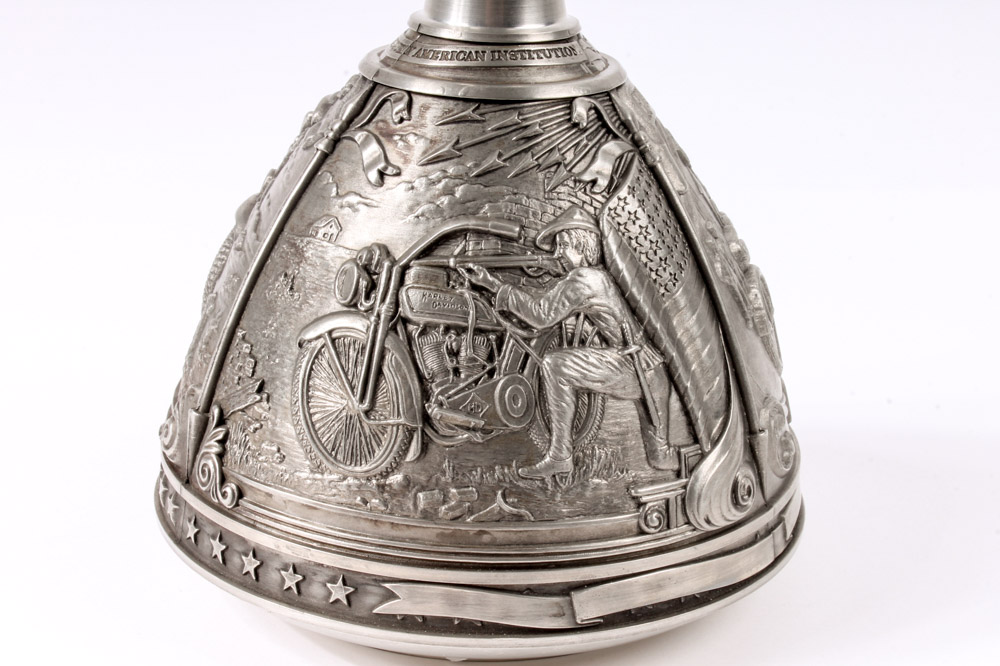 "Wartime Wheels" Pewter Harley-Davidson Decanter by GERZ