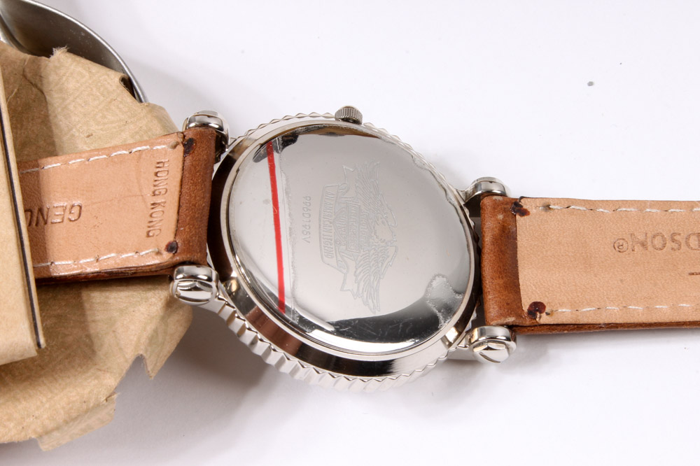 Wooden Harley-Davidson Box with Memorabilia