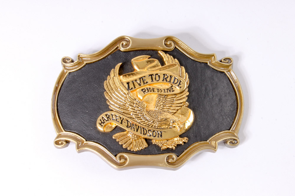 Wooden Harley-Davidson Box with Memorabilia