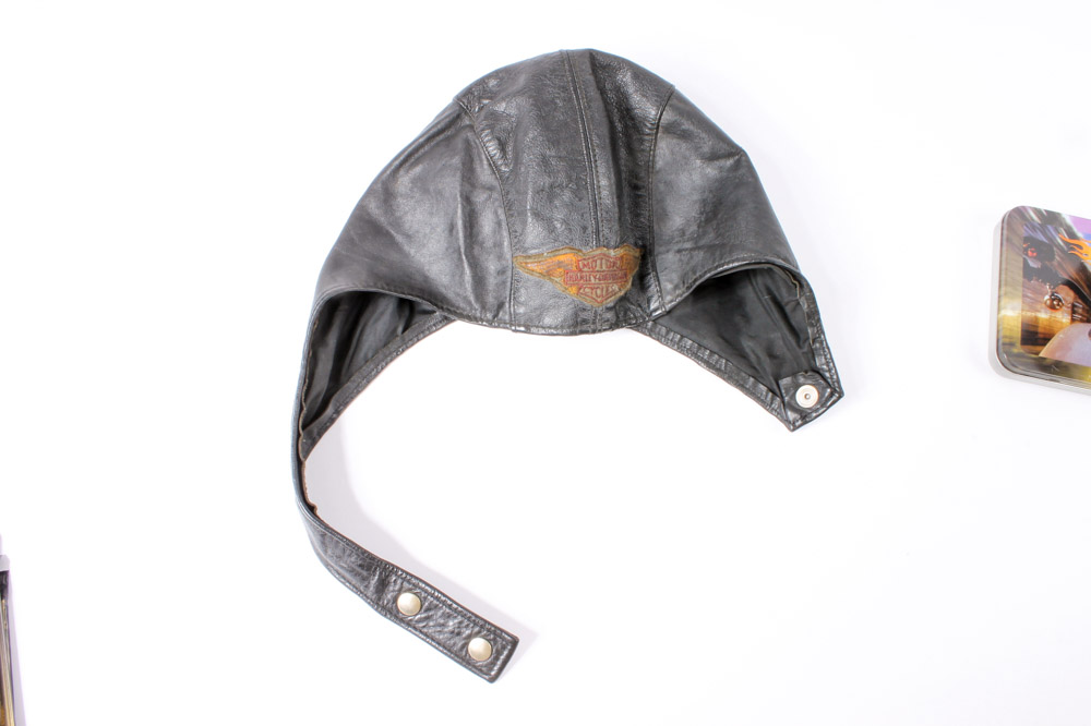 Wooden Harley-Davidson Box with Memorabilia