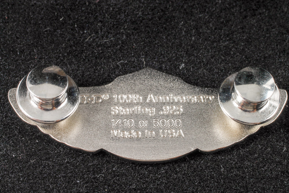 Five Sterling Silver Harley-Davidson 100th Anniversary Pins