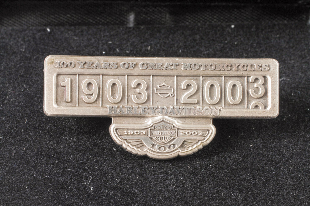 Five Sterling Silver Harley-Davidson 100th Anniversary Pins