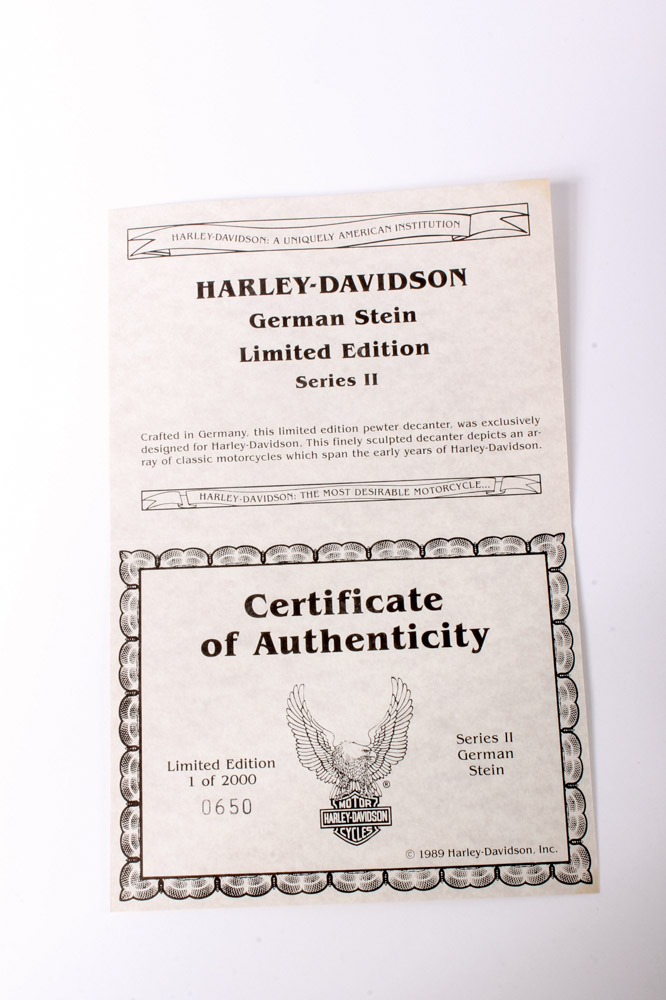 Harley-Davidson Pewter Stein by GERZ "The Most Desirable Motorcycle"
