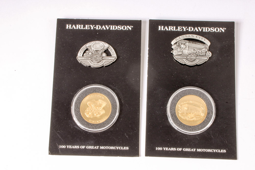 Harley-Davidson Pins and Commemorative Tokens