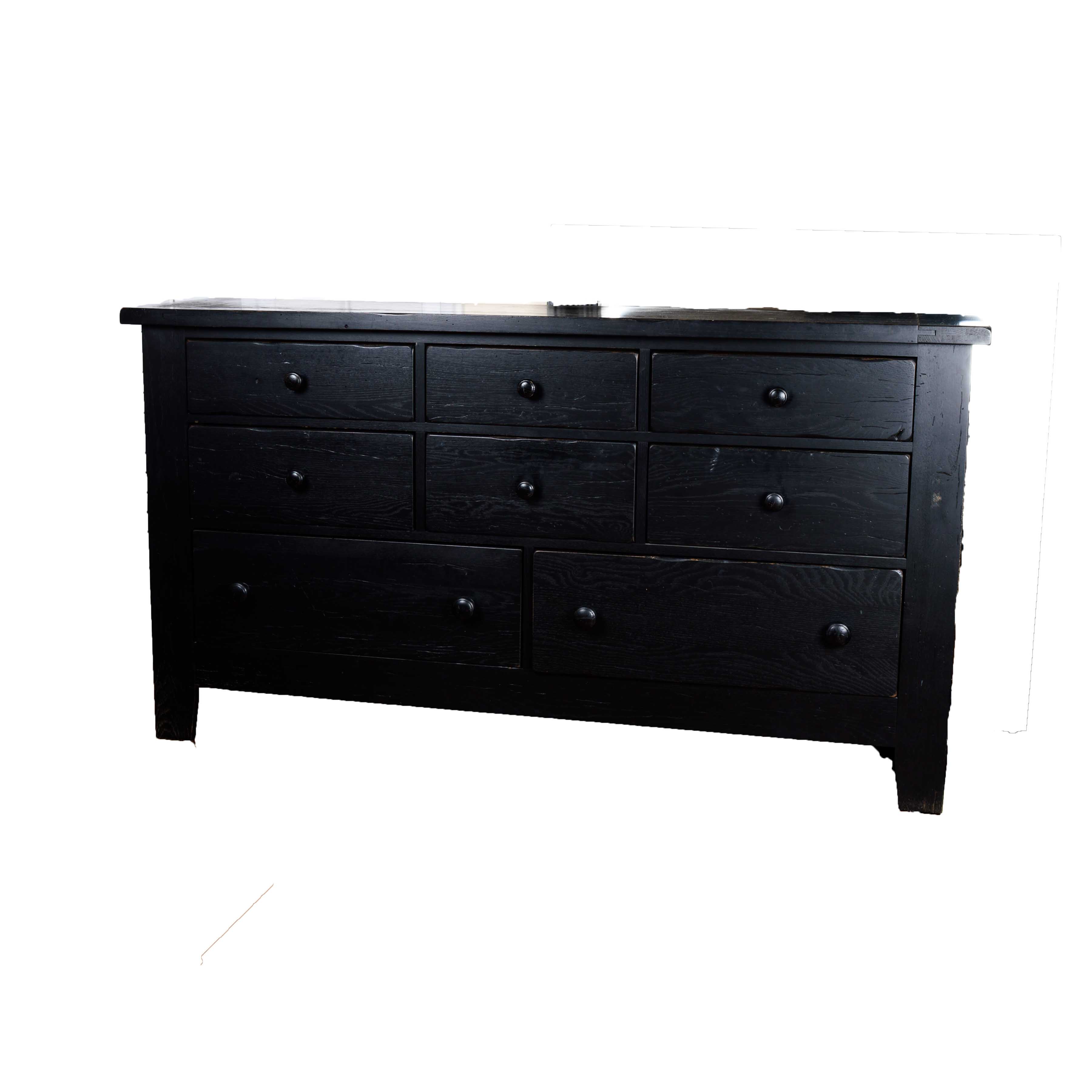 Contemporary Black Dresser by Vaughan-Bassett with Mirror