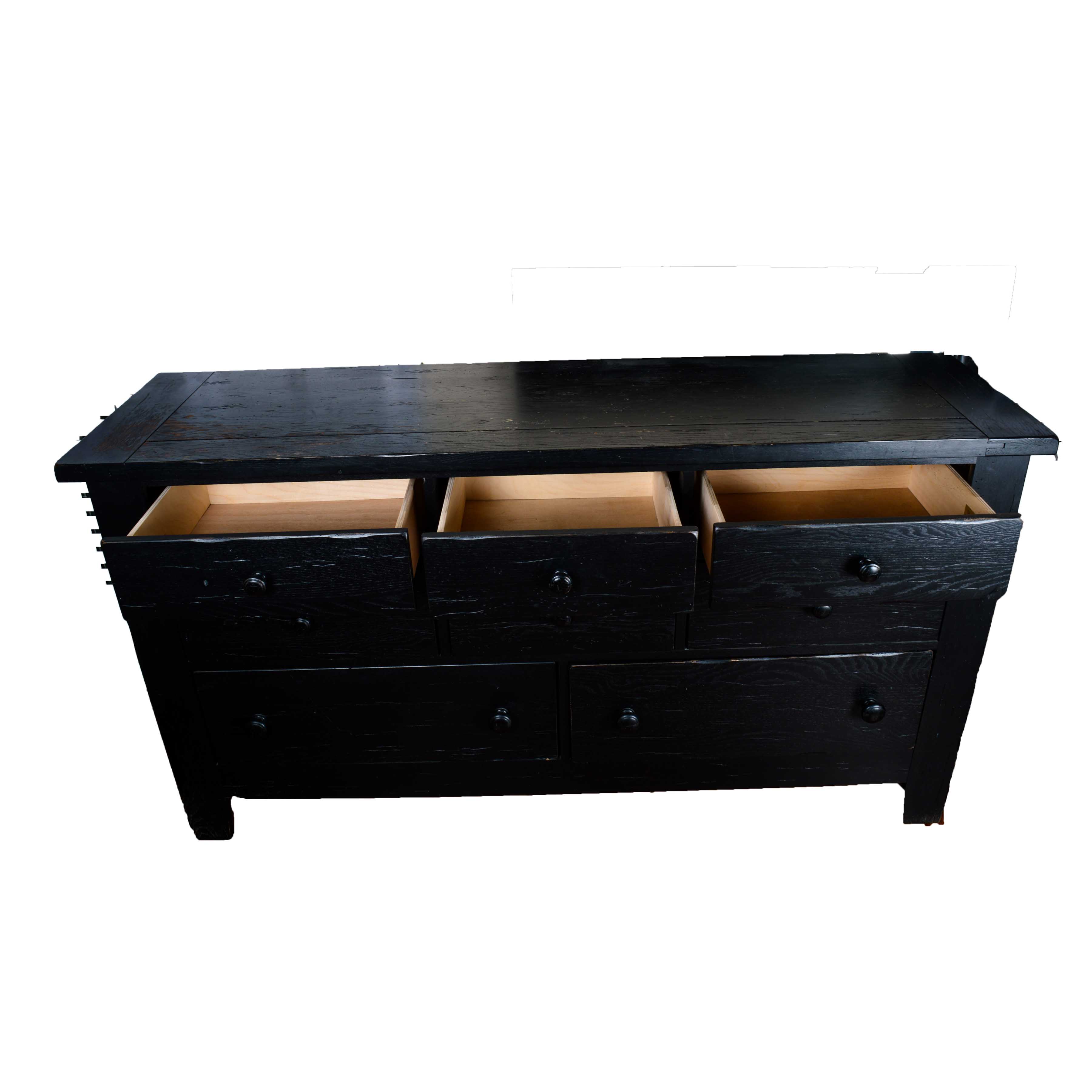Contemporary Black Dresser by Vaughan-Bassett with Mirror