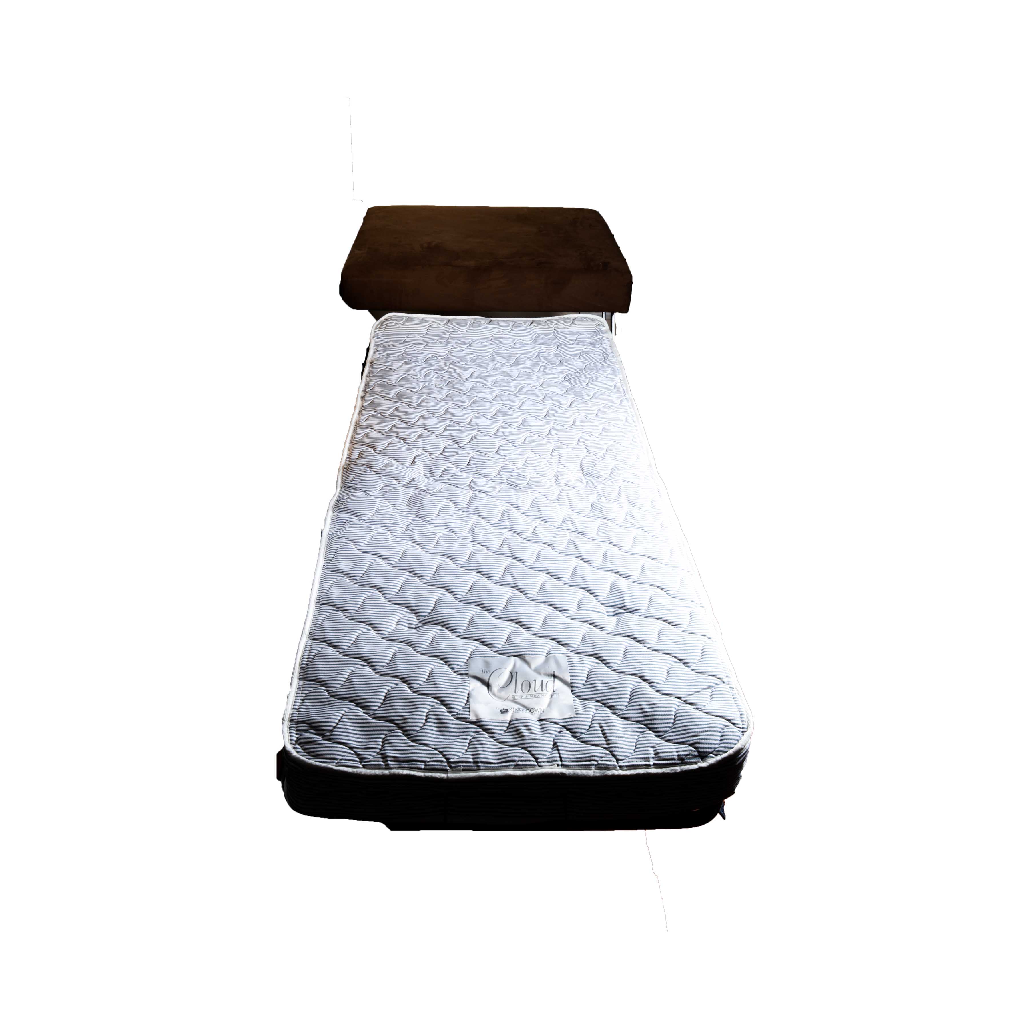 Brown Suede Storage Ottoman with Fold Out Single Bed by Kingsdown