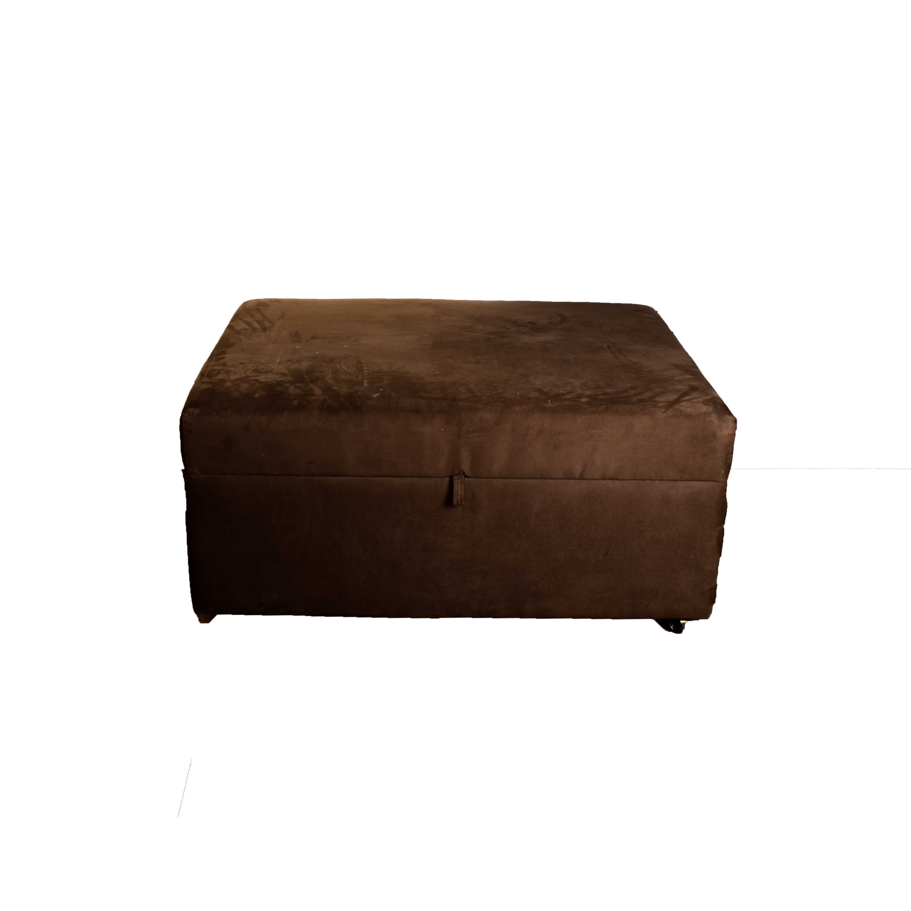 Brown Suede Storage Ottoman with Fold Out Single Bed by Kingsdown