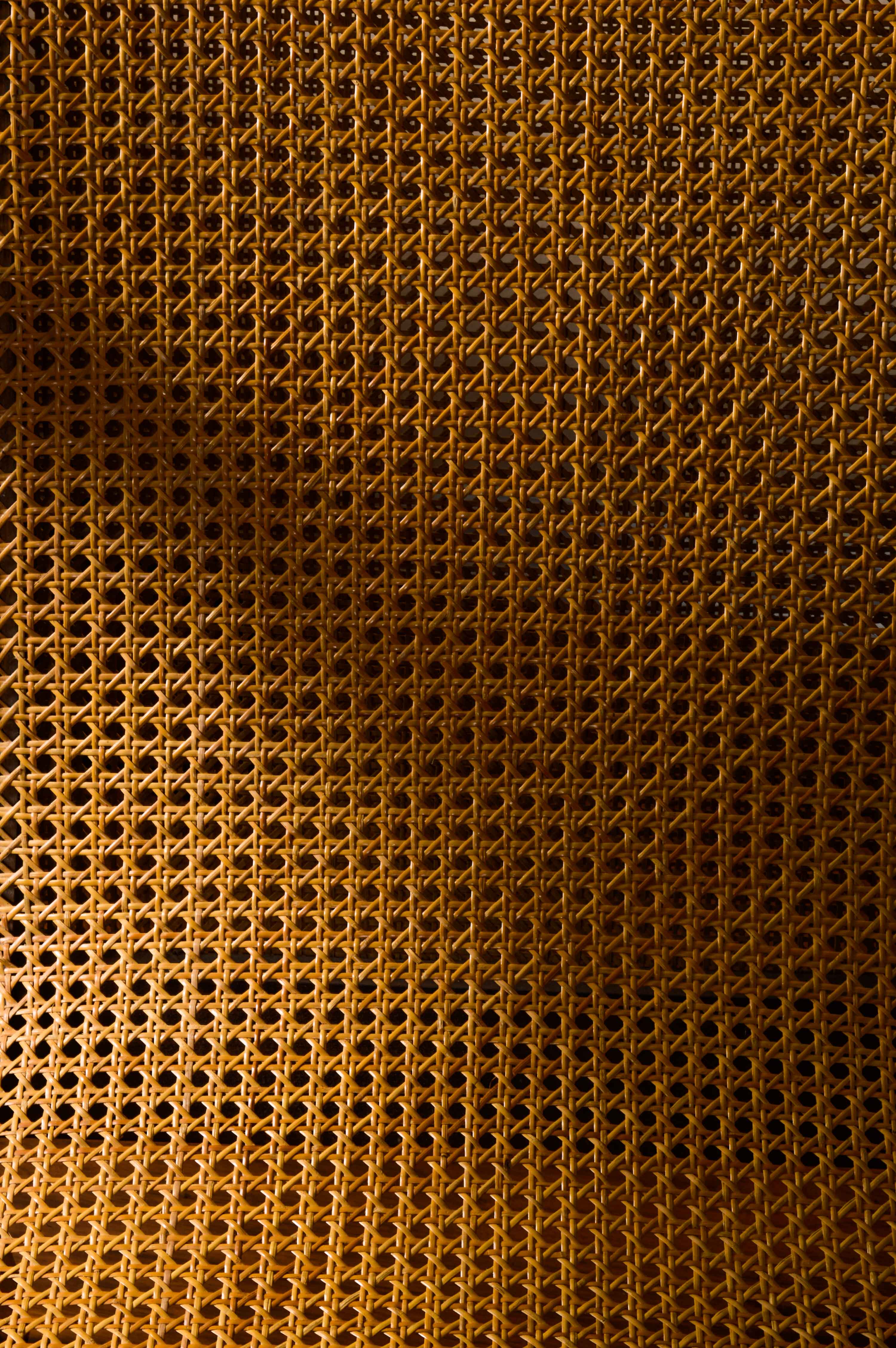 Vintage Oak Wicker Chair with Ottoman