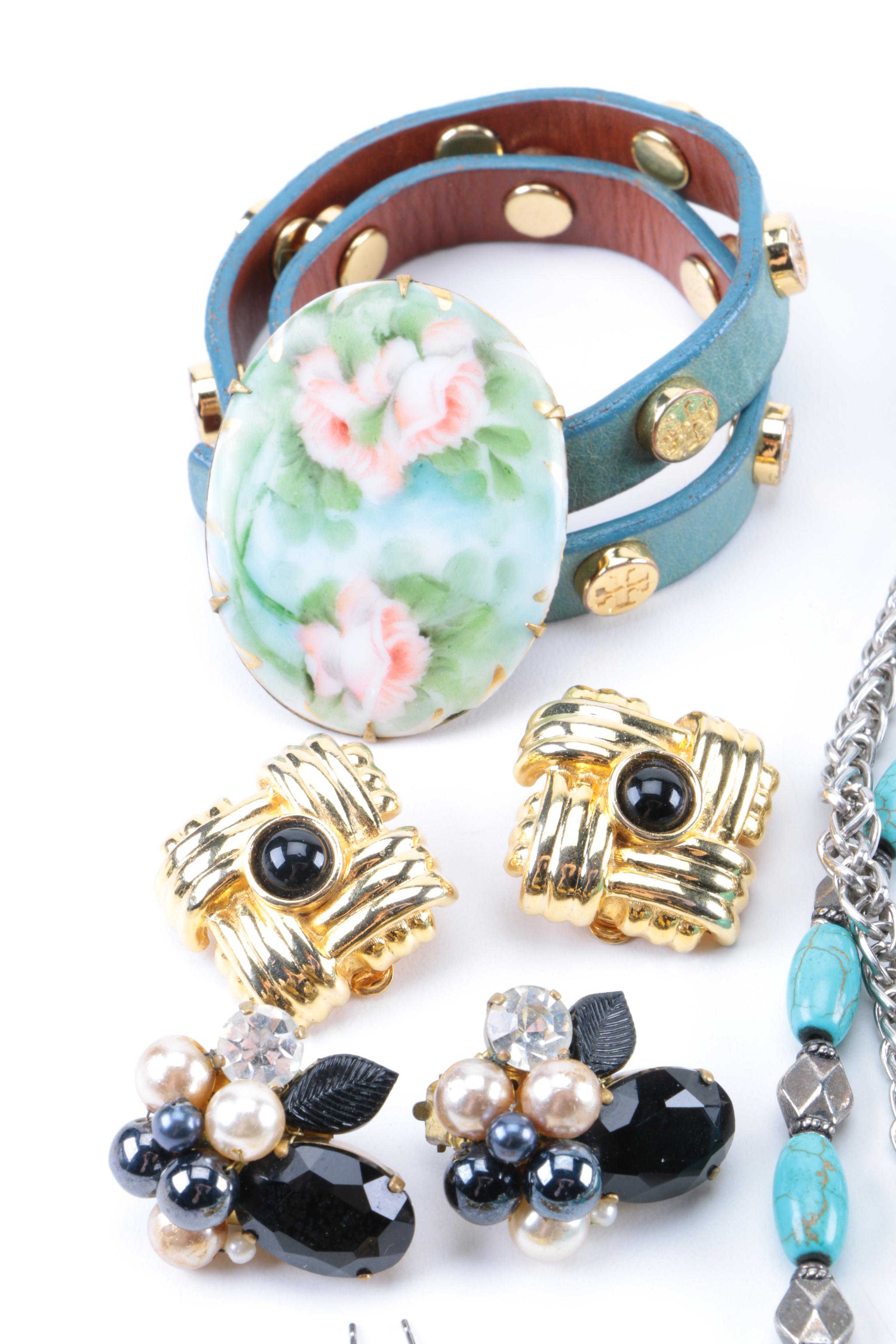 Costume Jewelry Assortment Including Pieces With Stones