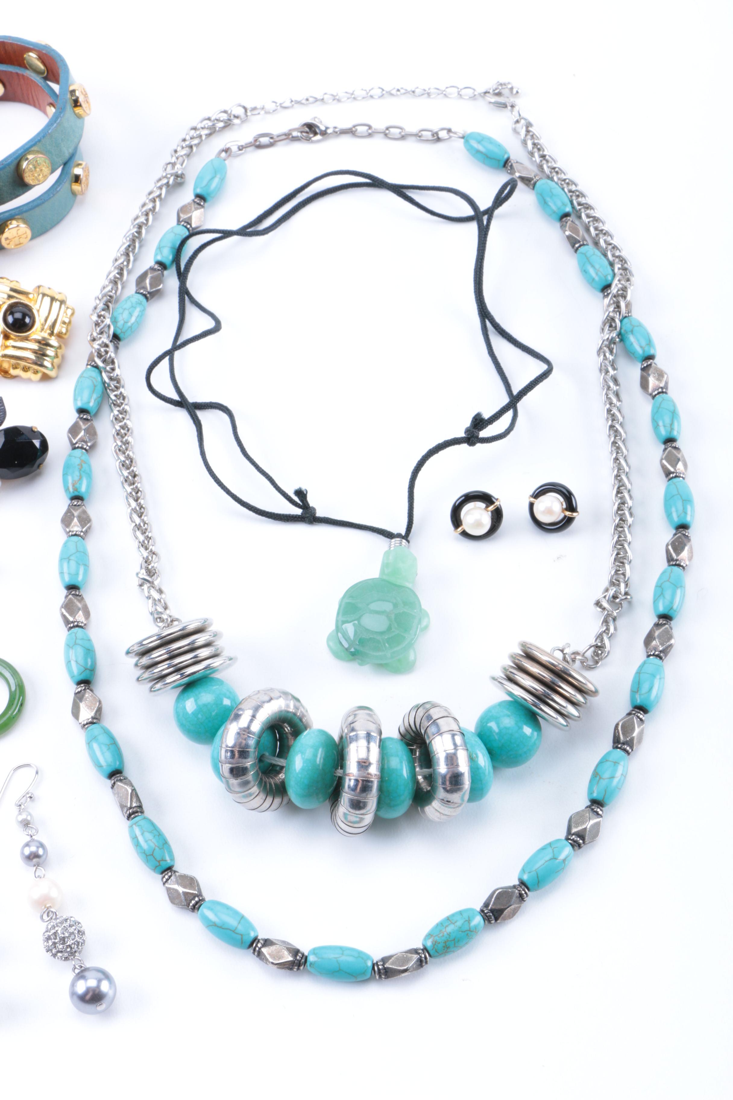 Costume Jewelry Assortment Including Pieces With Stones