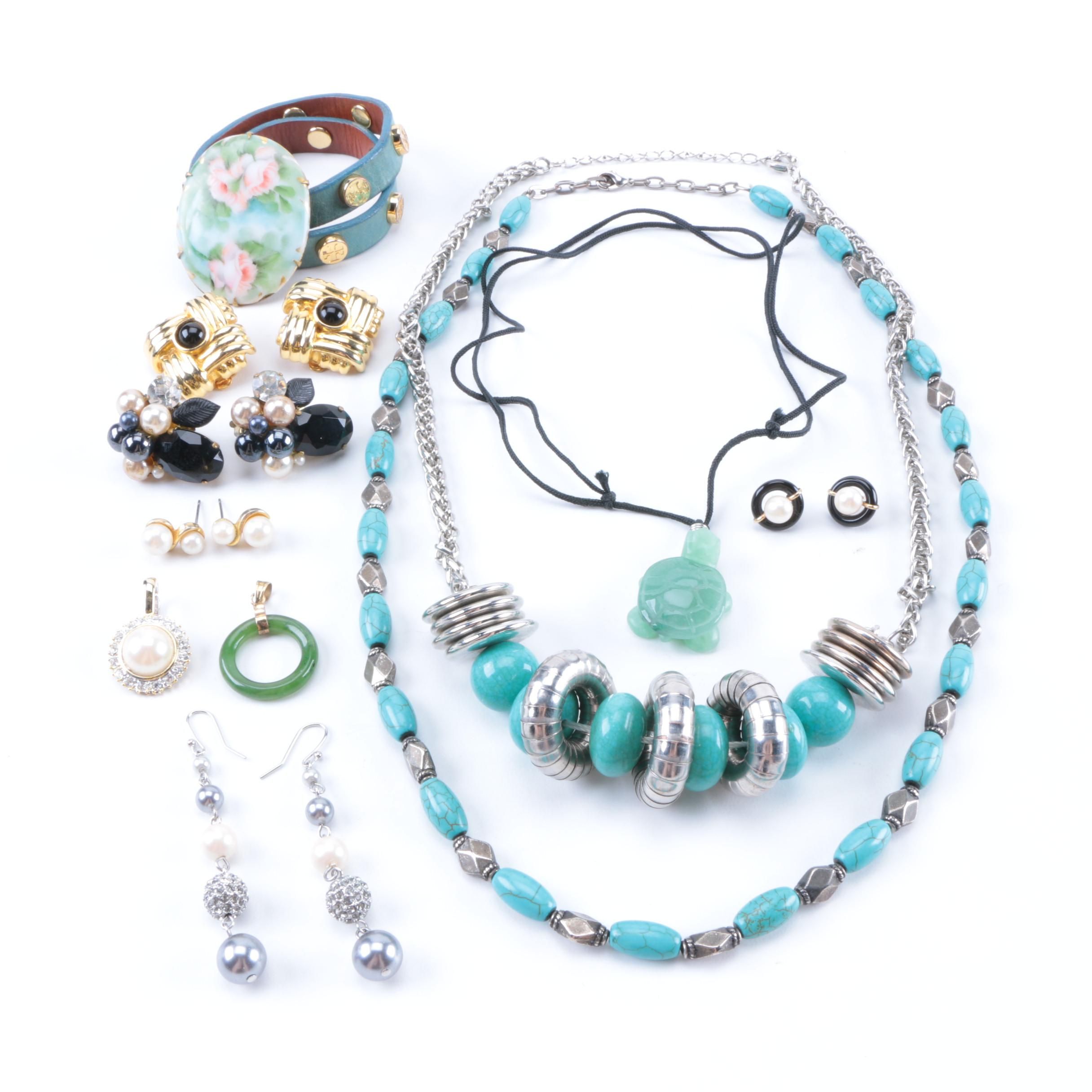 Costume Jewelry Assortment Including Pieces With Stones
