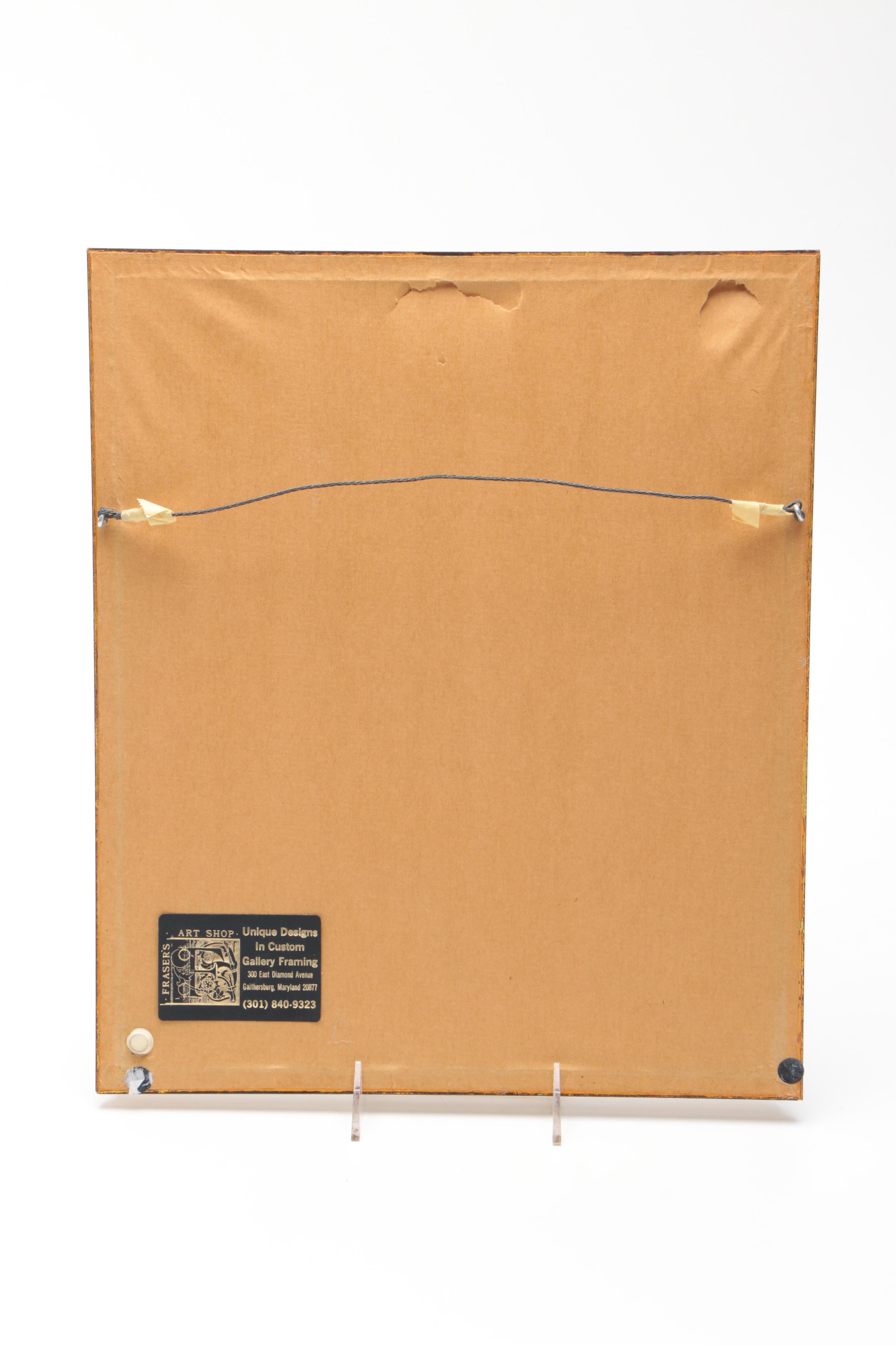 Henri LeRiche Etching with Drypoint of Man at Market Stall