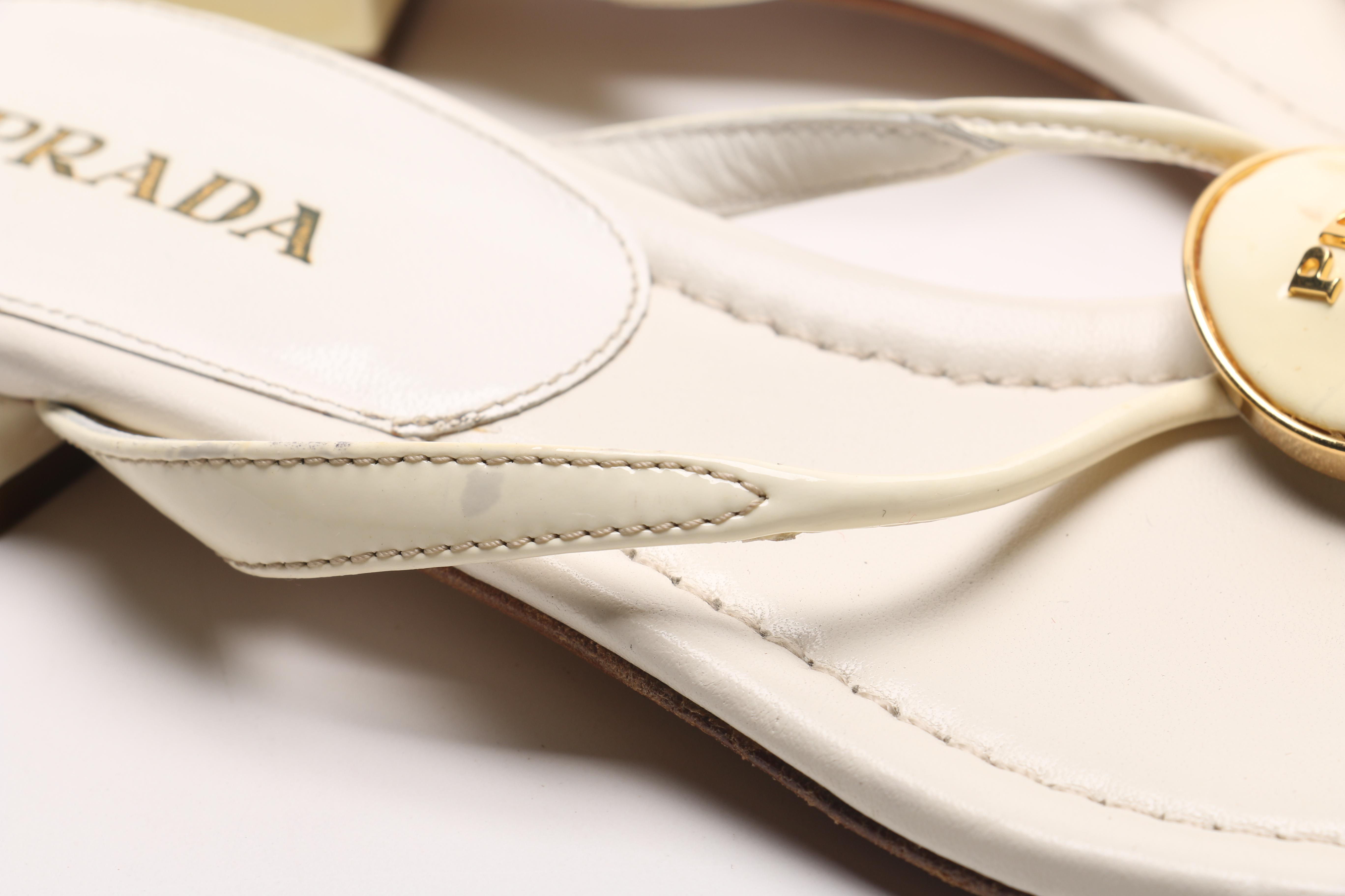Prada Medallion Thong Sandals