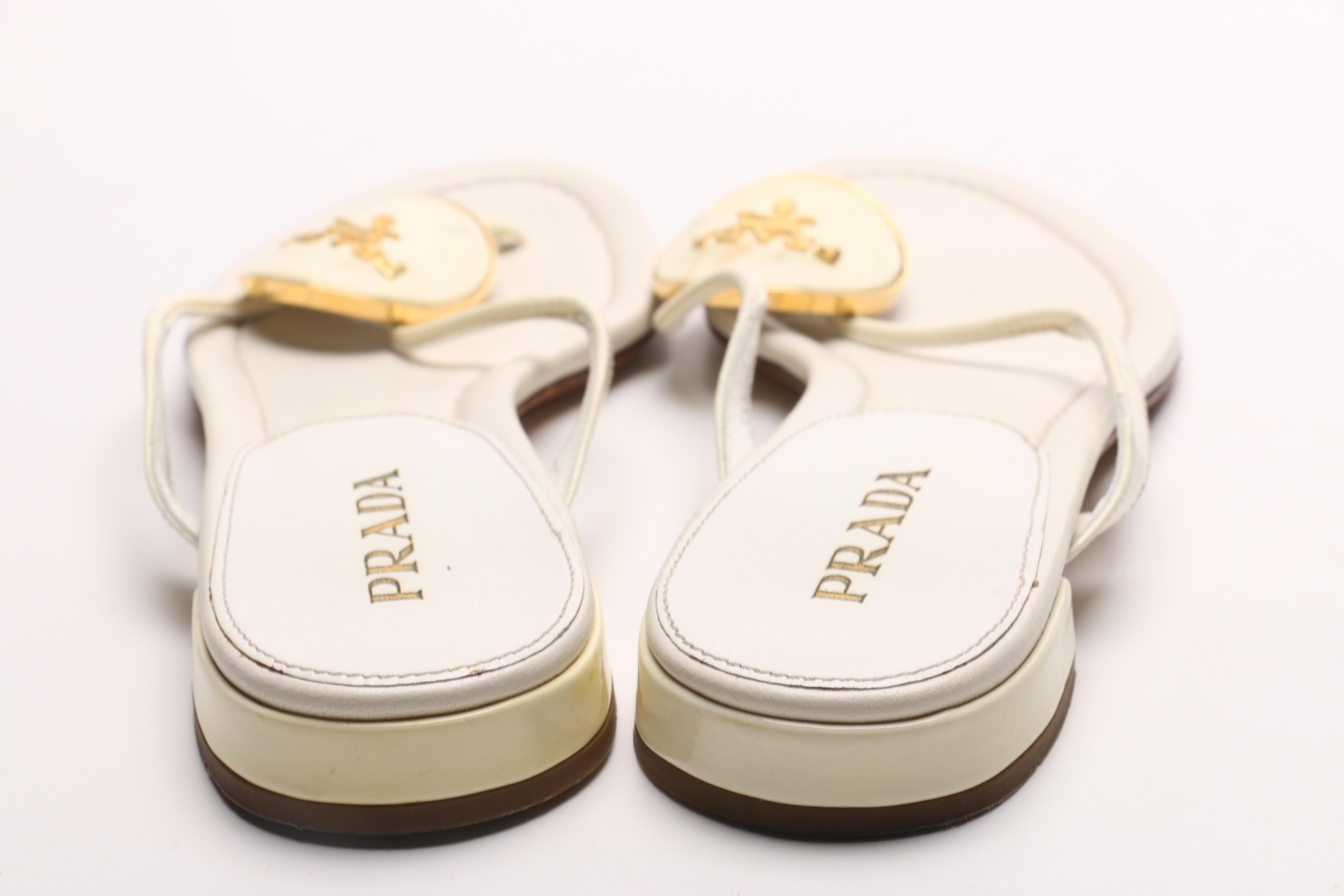 Prada Medallion Thong Sandals