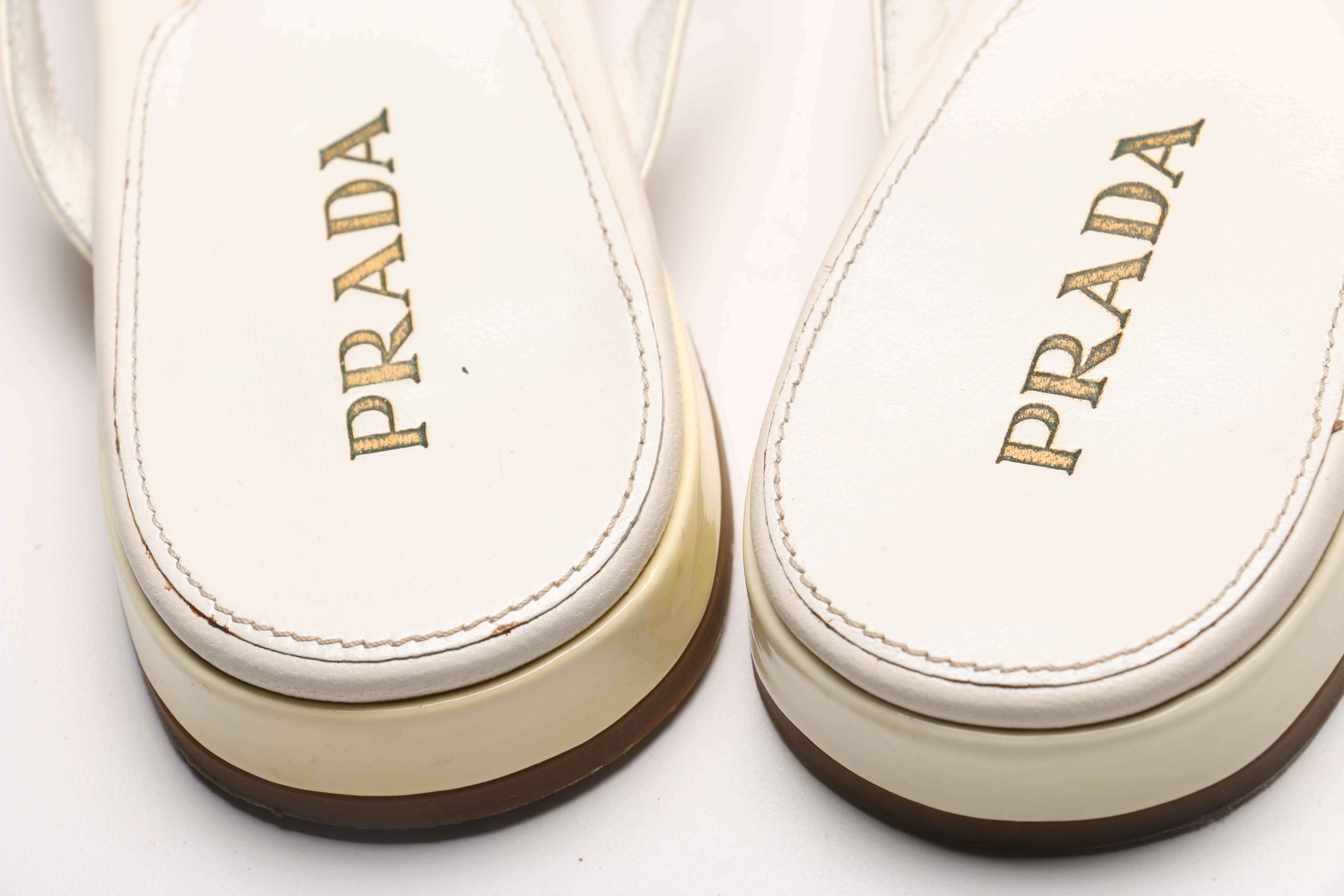 Prada Medallion Thong Sandals