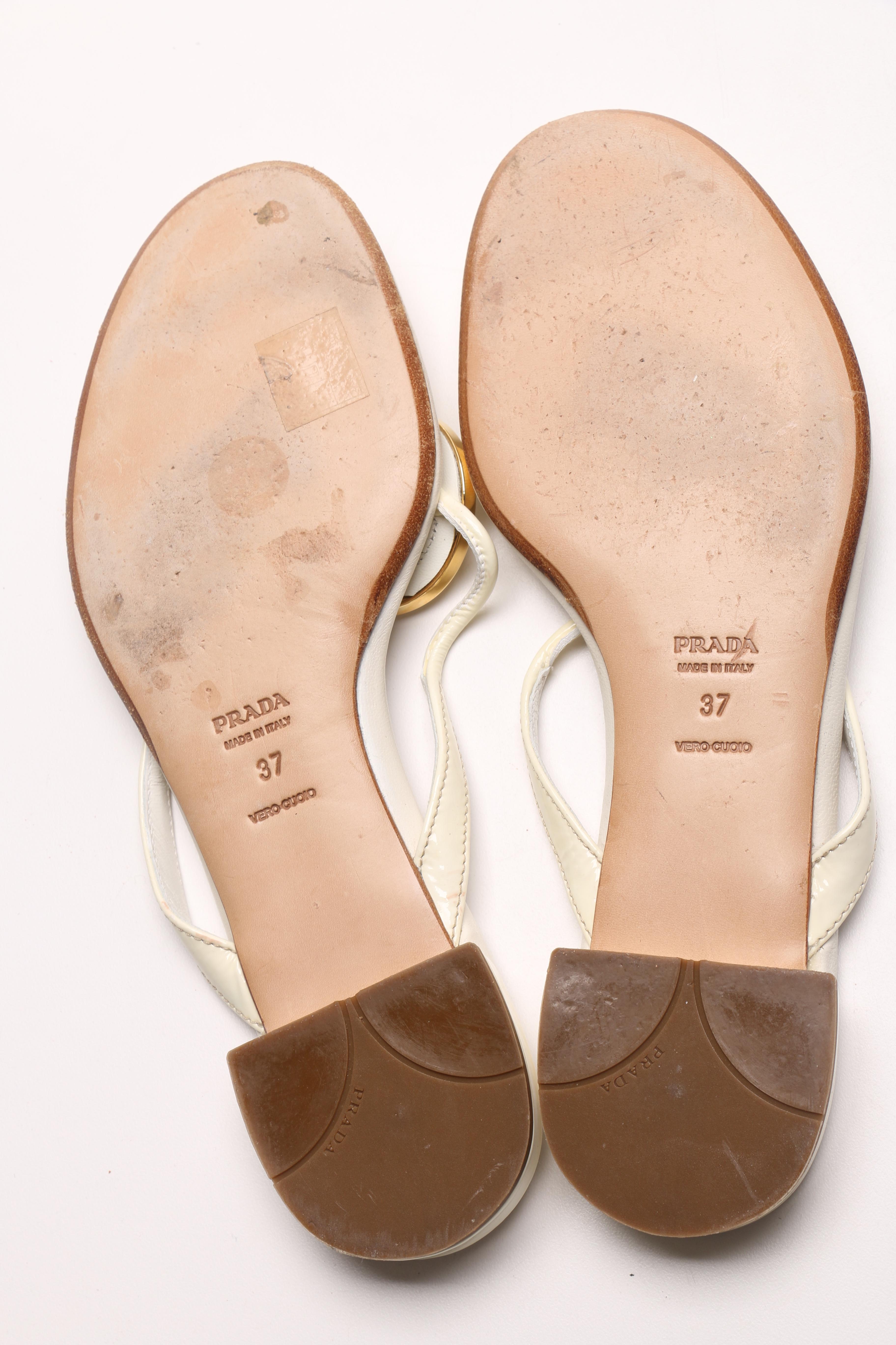 Prada Medallion Thong Sandals