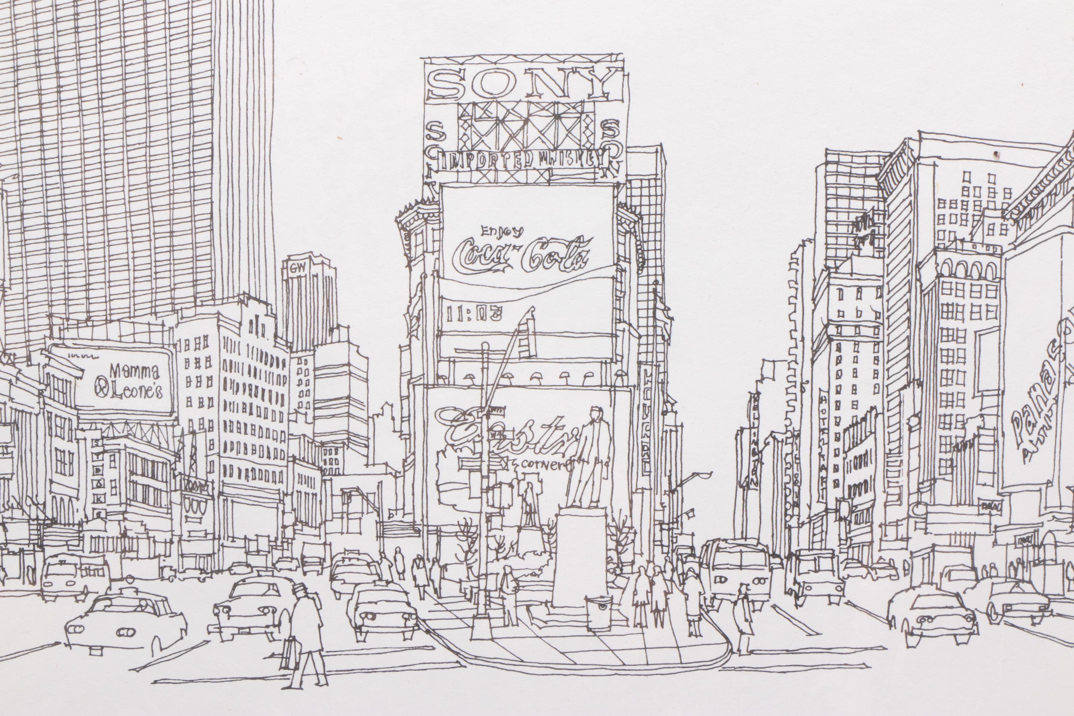 R. Welleng Limited Edition Lithograph "Times Square"