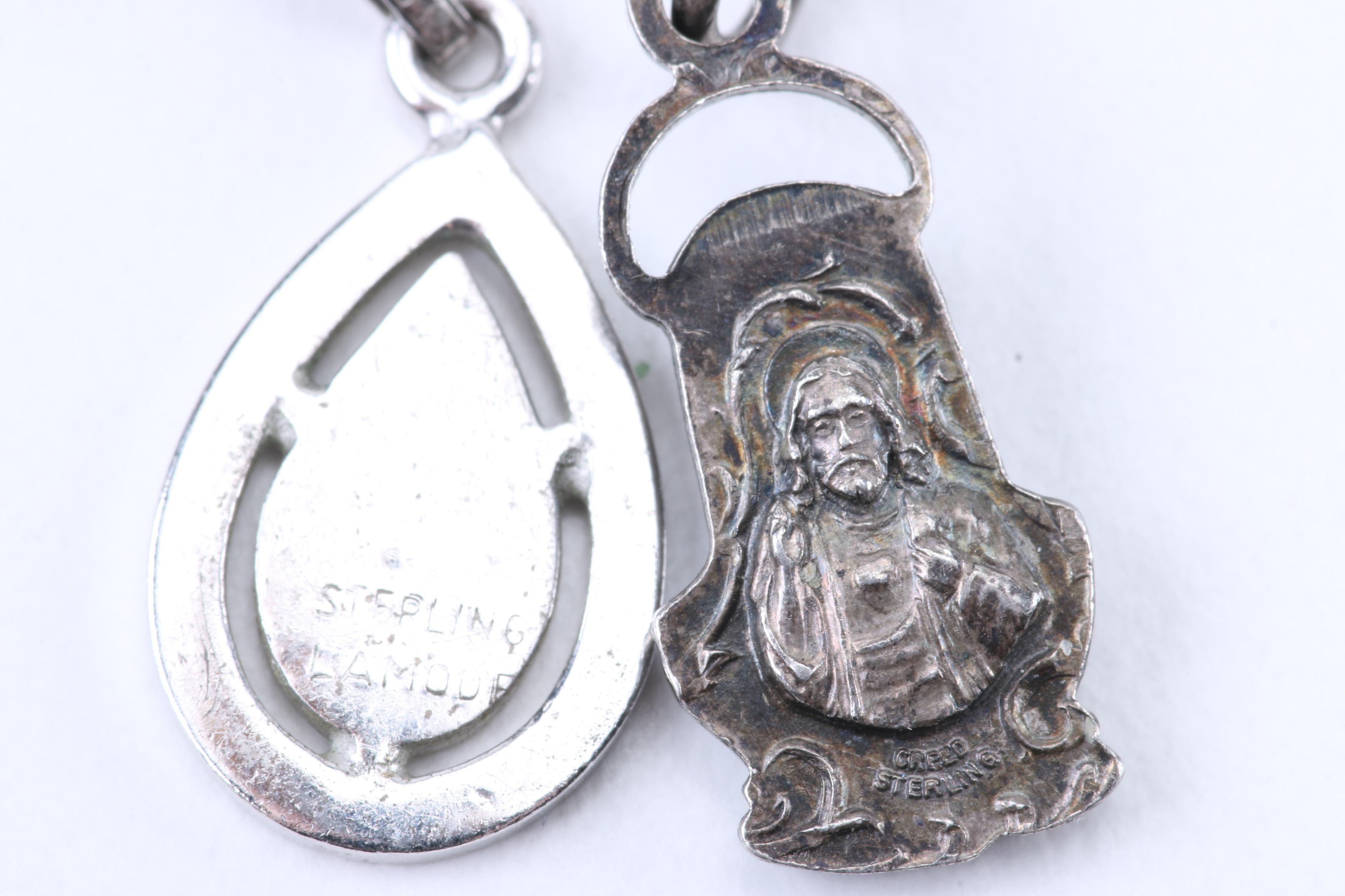 Silver Jewelry Including Puffed Heart Pendant and Abalone Butterfly Brooch