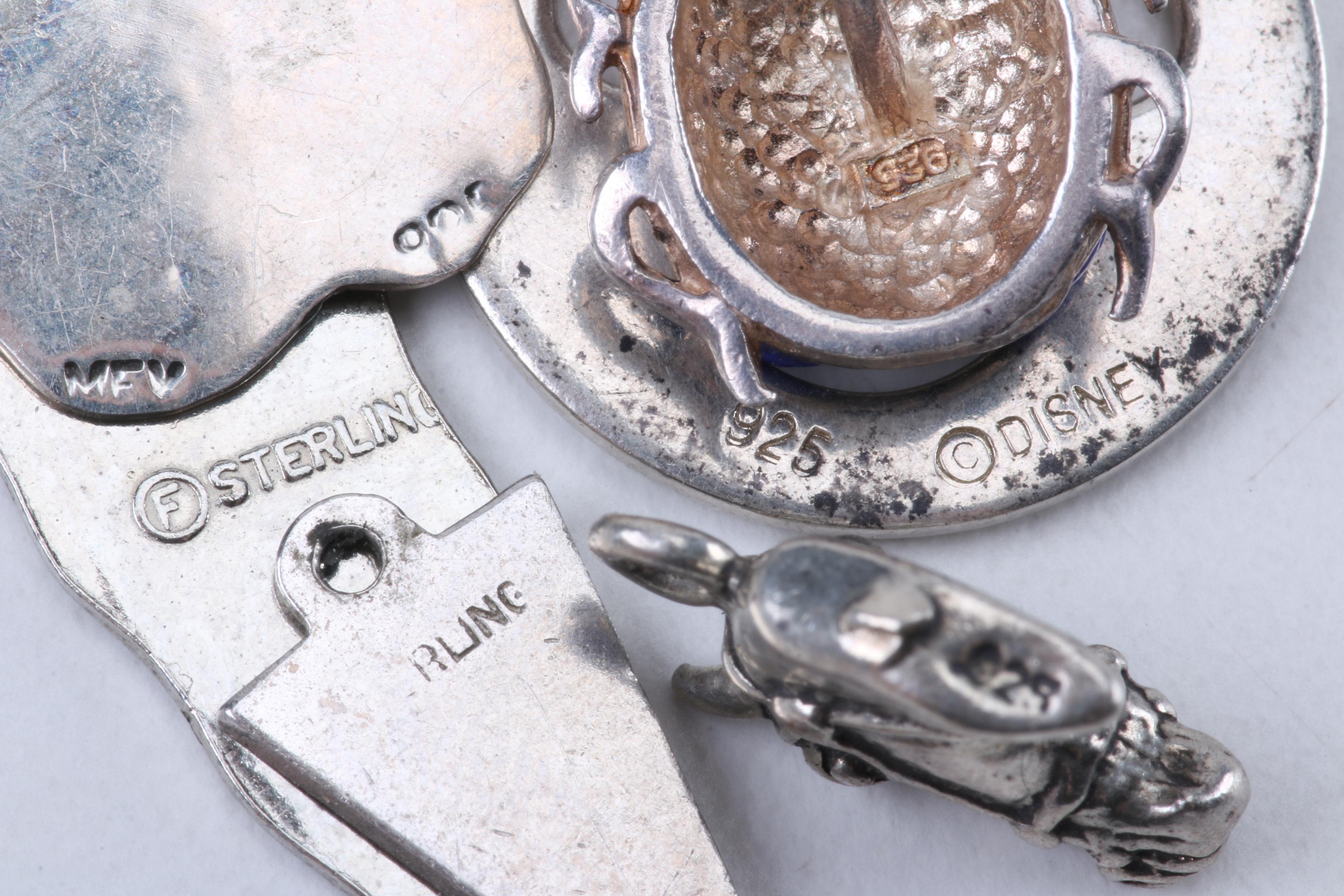 Silver Jewelry Including Puffed Heart Pendant and Abalone Butterfly Brooch