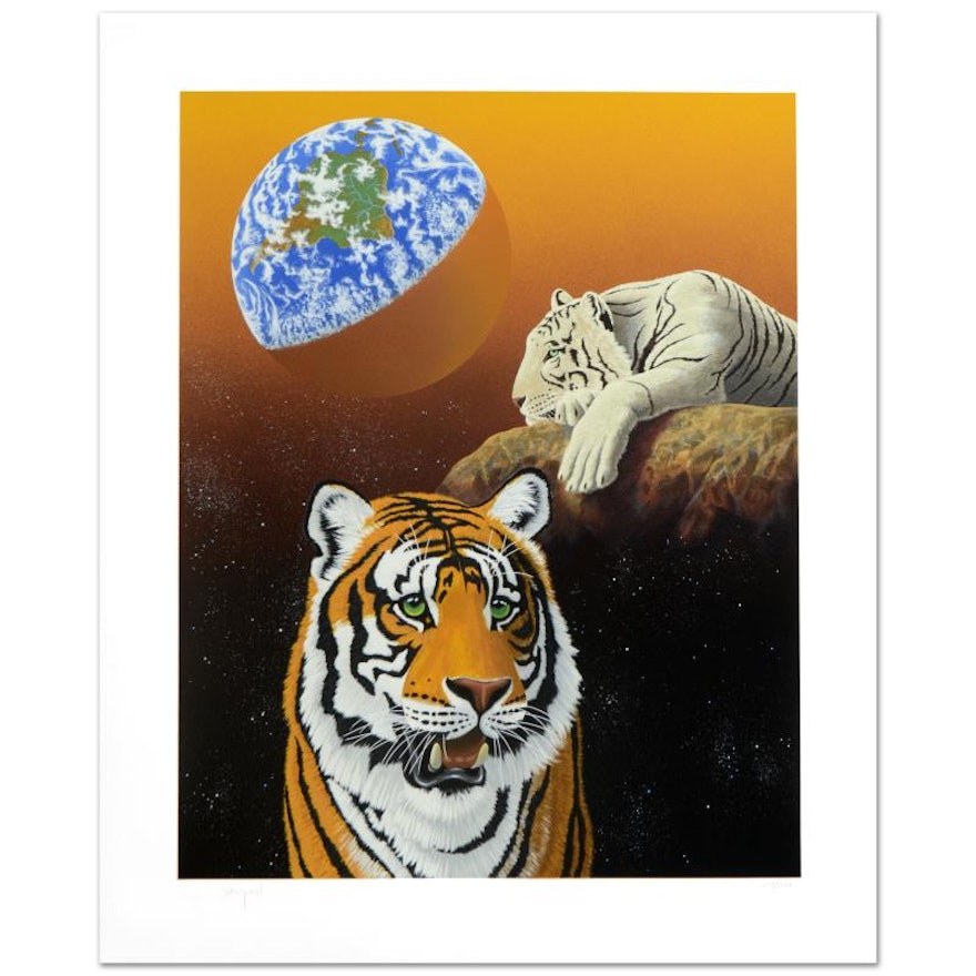 William Schimmel Limited Edition Serigraph "Our Home Too III (Tigers)"
