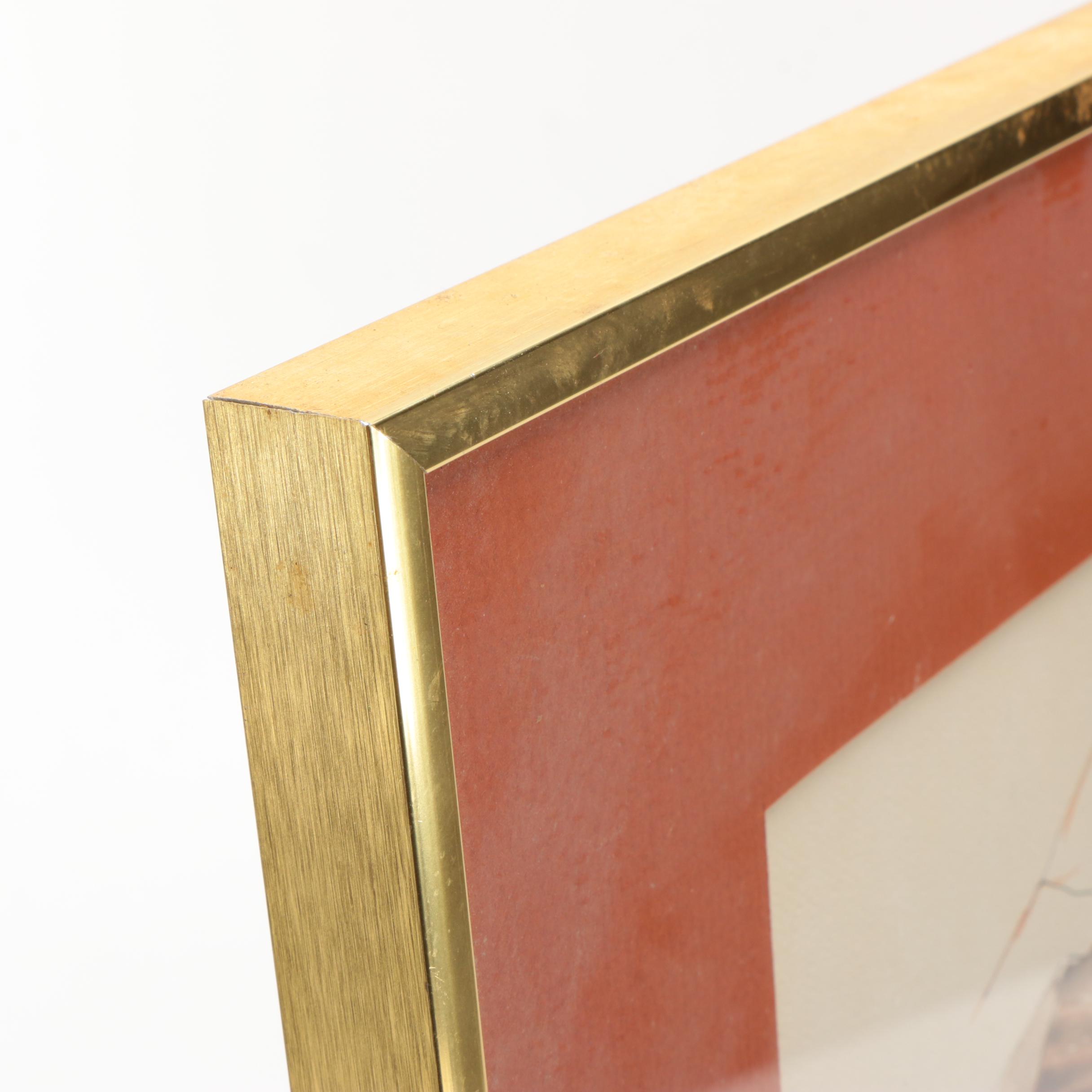 Terciliano Jr. Watercolor and Ink Painting on Paper "Domingo de Manhã"