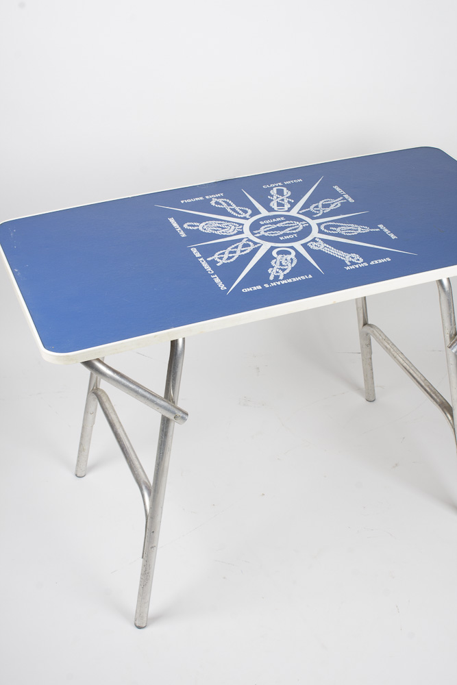 Vintage Accent Table With Sailor's Knot Chart by Eez-In