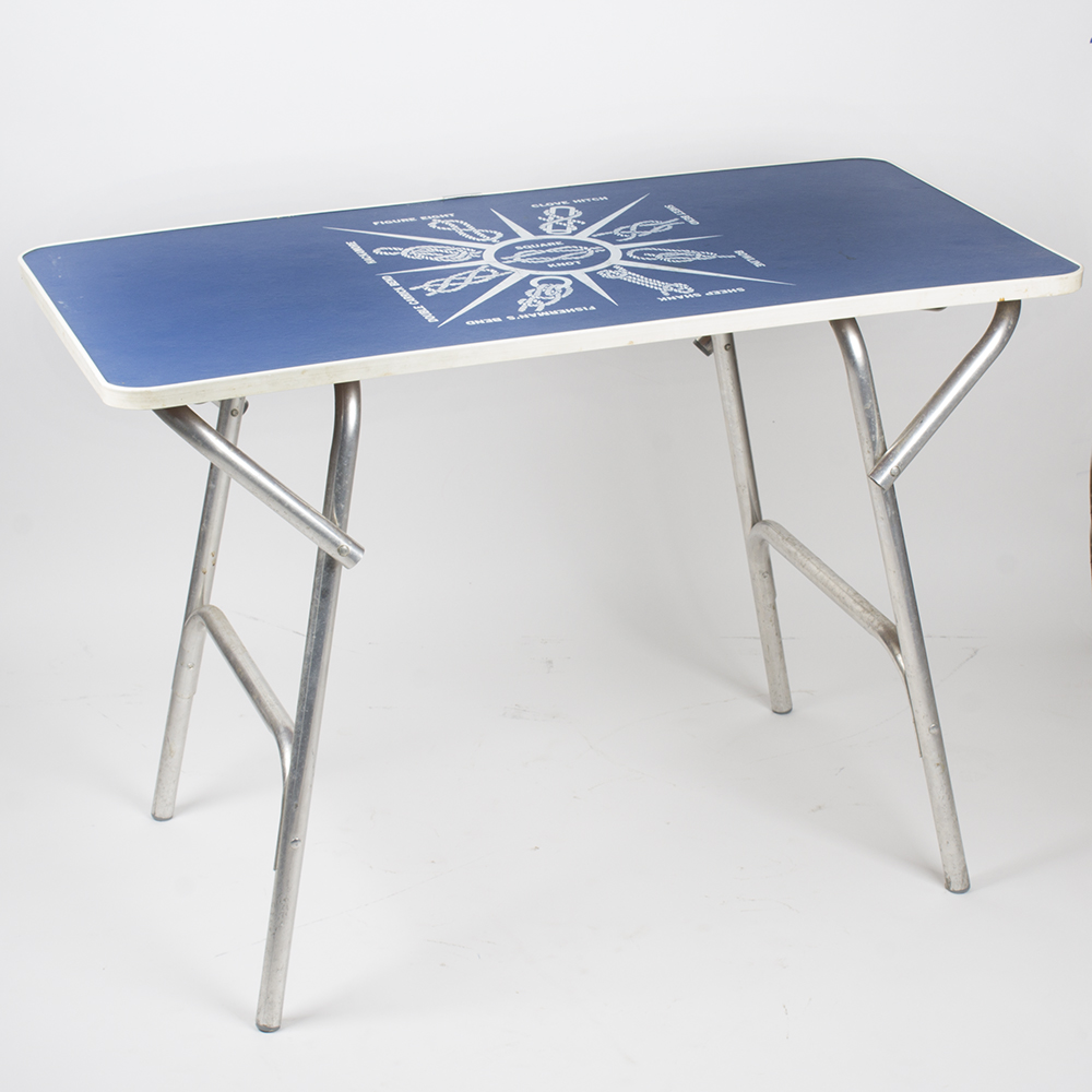 Vintage Accent Table With Sailor's Knot Chart by Eez-In