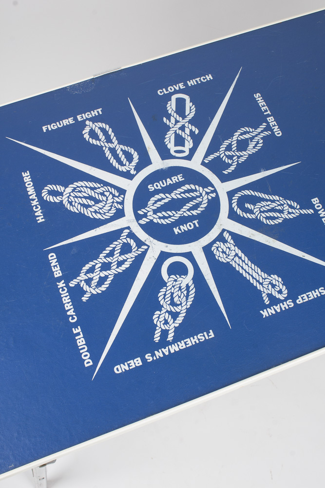 Vintage Accent Table With Sailor's Knot Chart by Eez-In