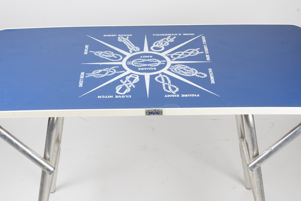 Vintage Accent Table With Sailor's Knot Chart by Eez-In