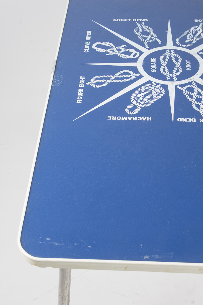 Vintage Accent Table With Sailor's Knot Chart by Eez-In