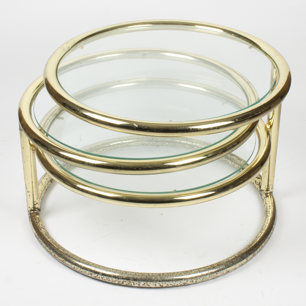 Modernist Round Glass Stacked Coffee Table