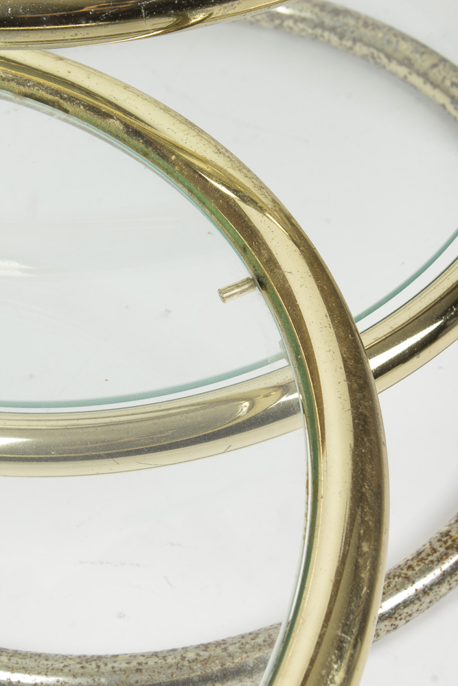 Modernist Round Glass Stacked Coffee Table