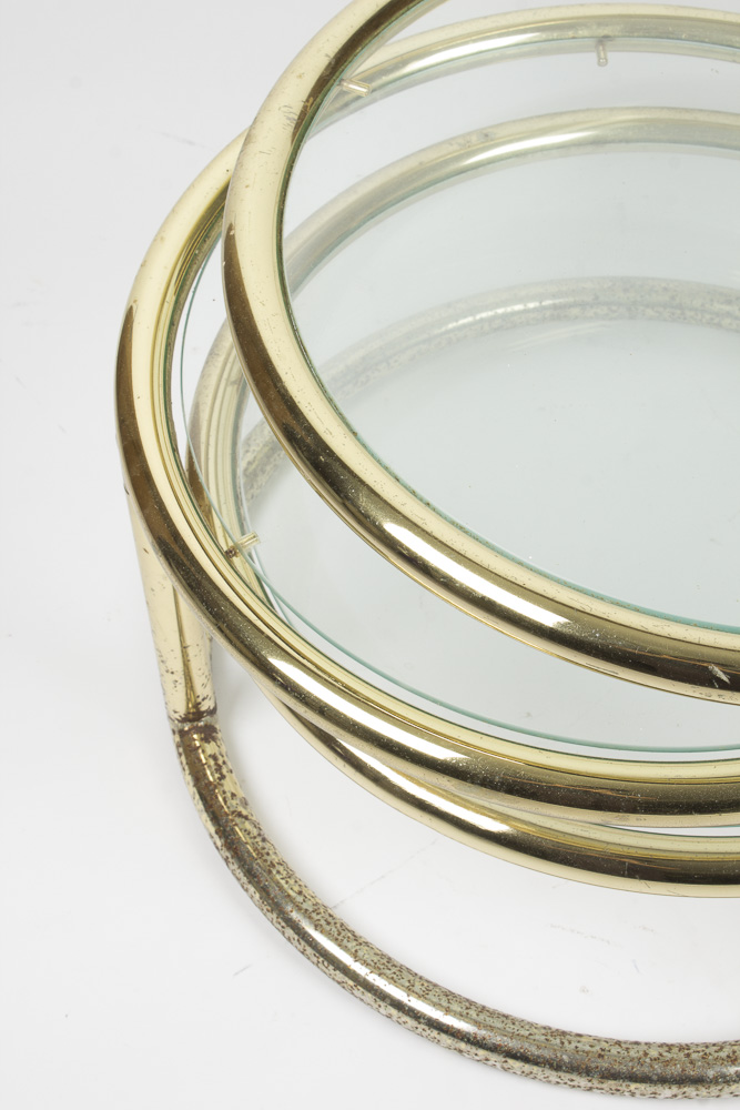 Modernist Round Glass Stacked Coffee Table