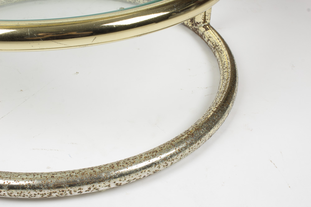 Modernist Round Glass Stacked Coffee Table