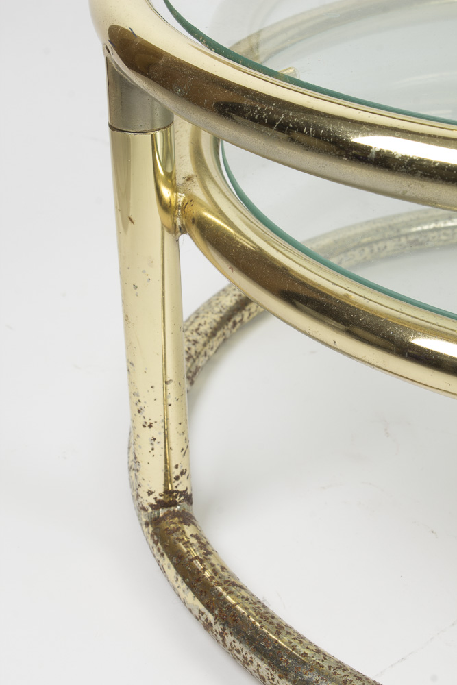 Modernist Round Glass Stacked Coffee Table