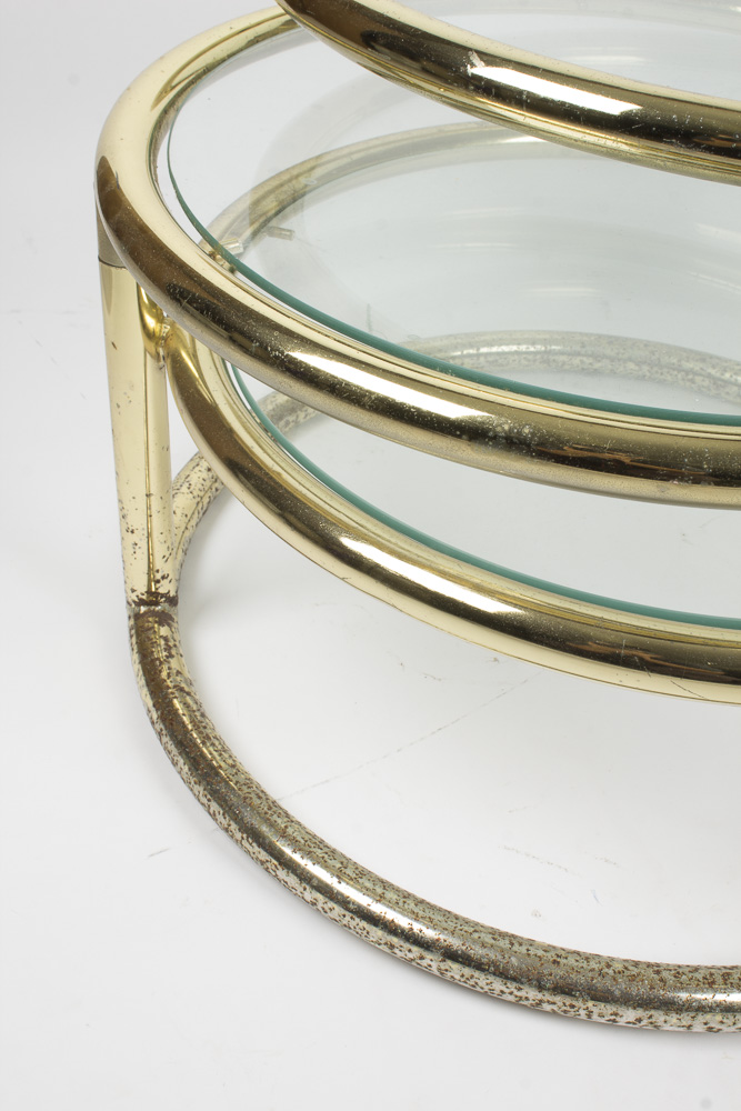 Modernist Round Glass Stacked Coffee Table