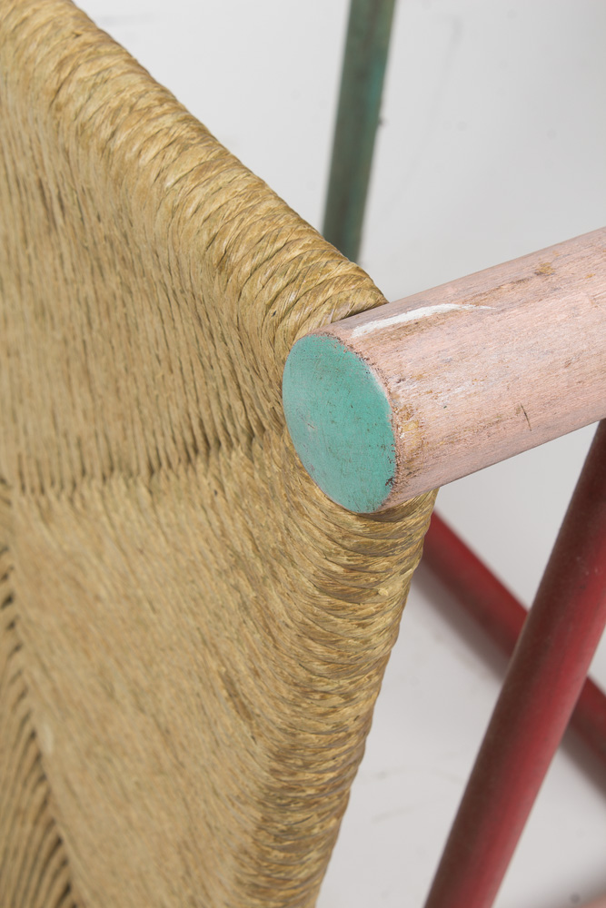 Child's Painted Side Chair With Rush Seat