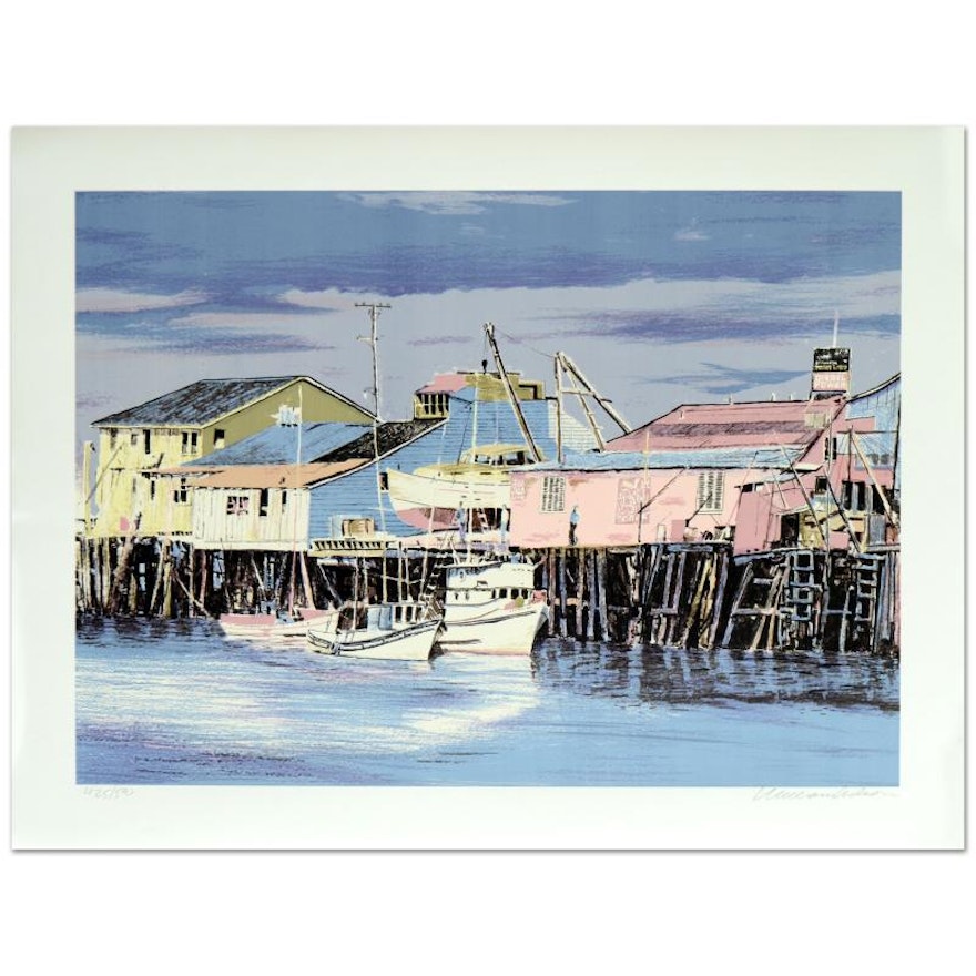 William Nelson Limited Edition Serigraph "Monterey Wharf"
