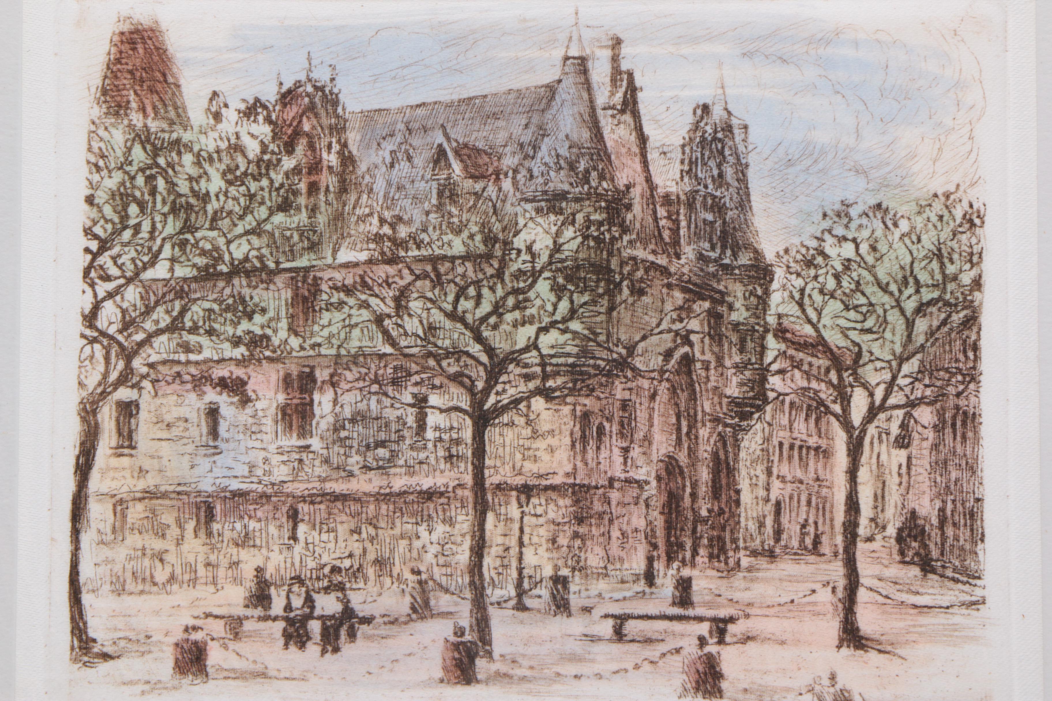 M. Roux Etched on Silk Assortment of Parisian Postcards