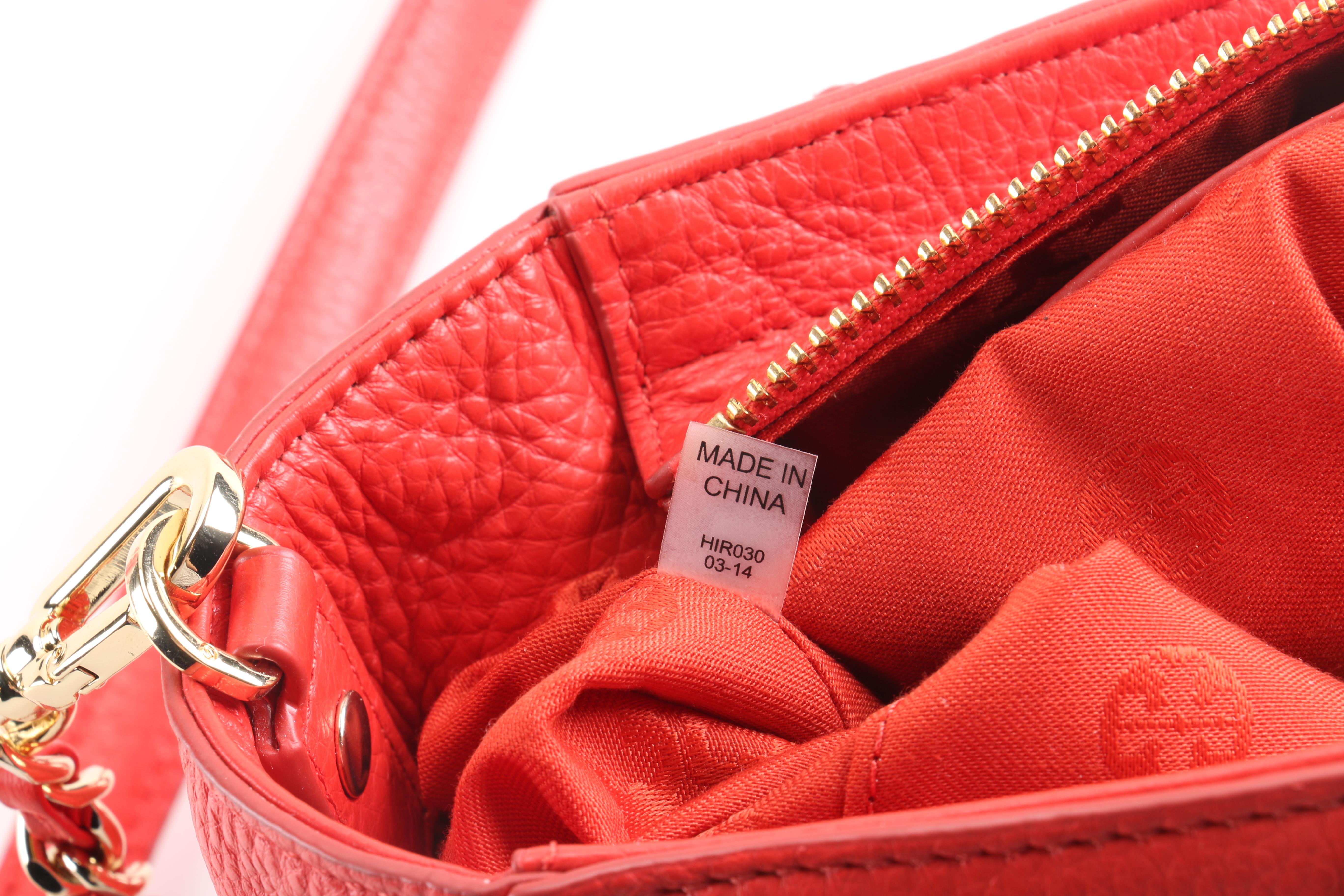 Tory Burch Red Pebbled Leather Handbag
