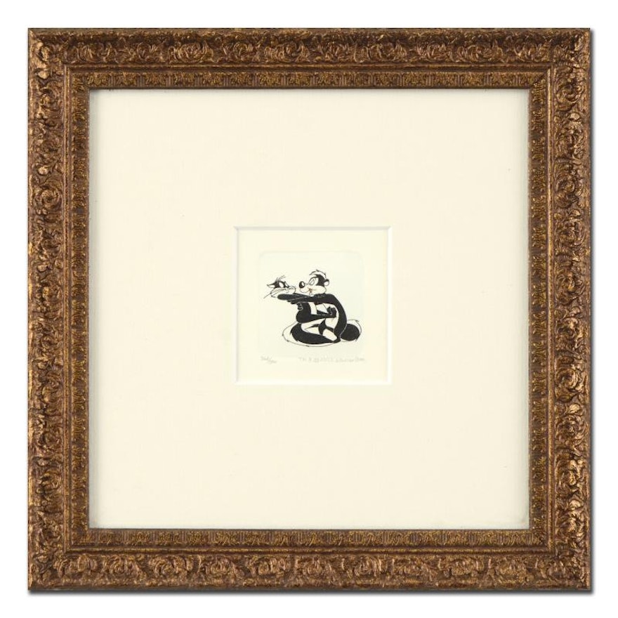 Limited Edition Etching "Pepe Le Pew & Penelope Pussycat"