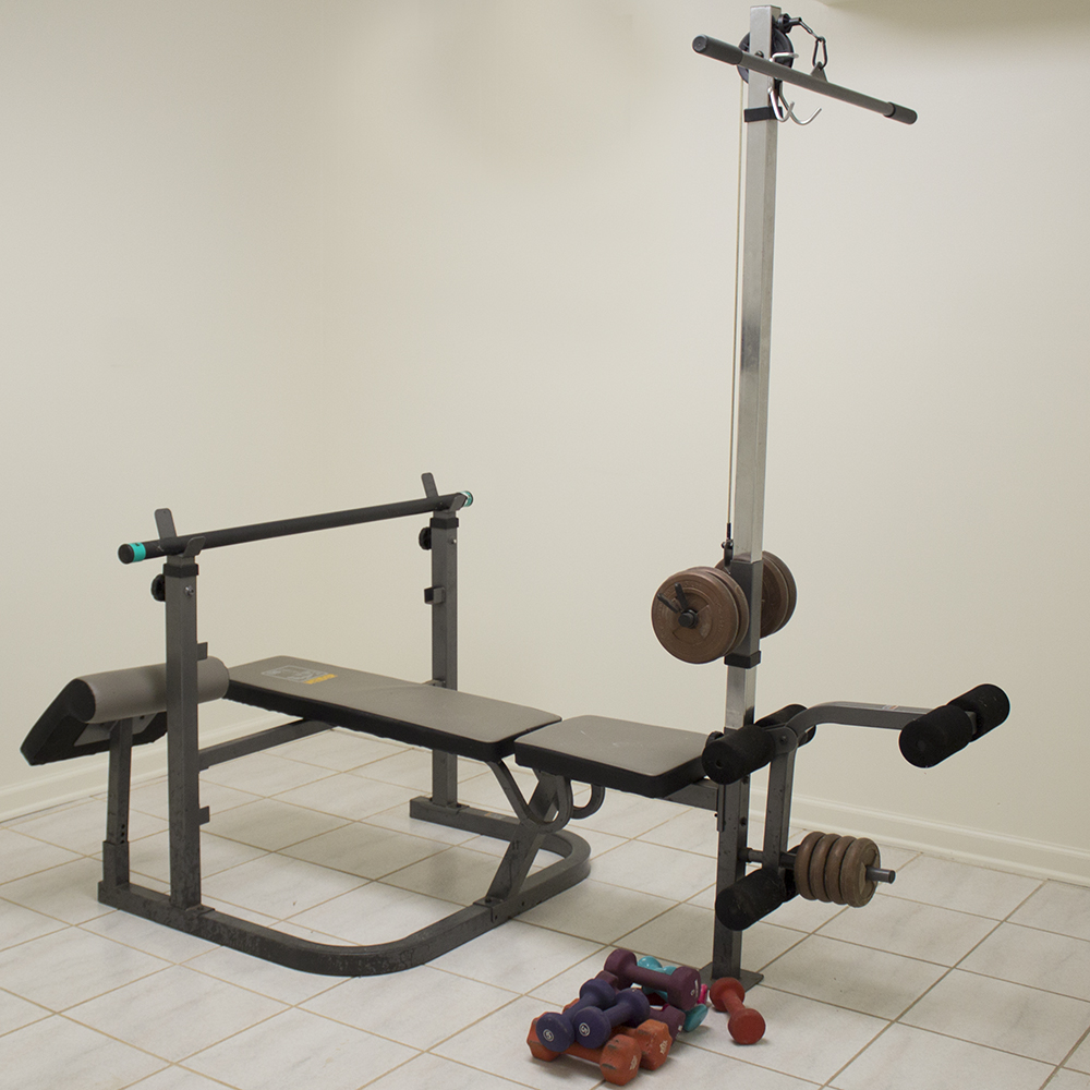 Weider 170 Weight Bench and Weights EBTH