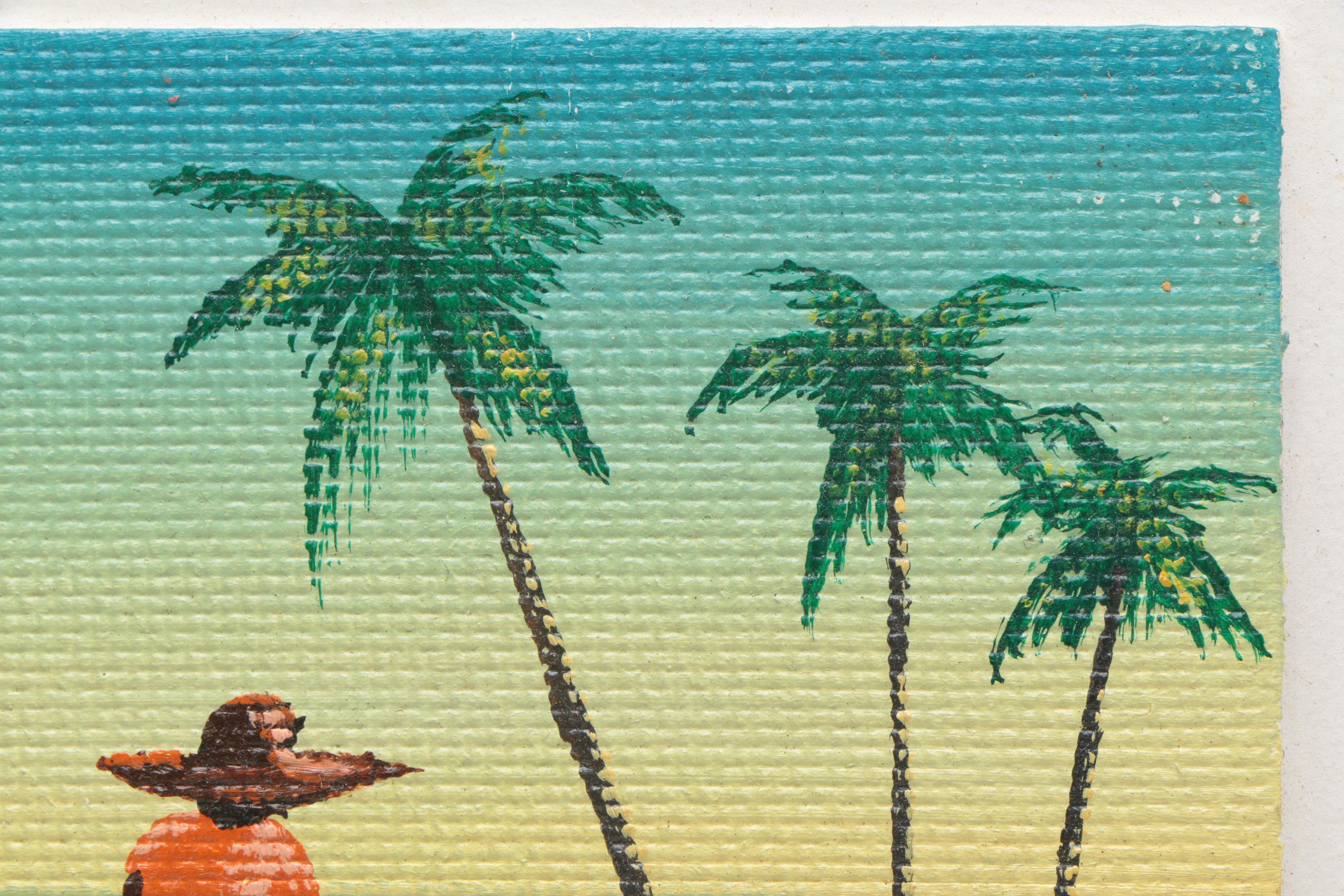 Dino Rio 1984 Acrylic Painting on Canvas Board