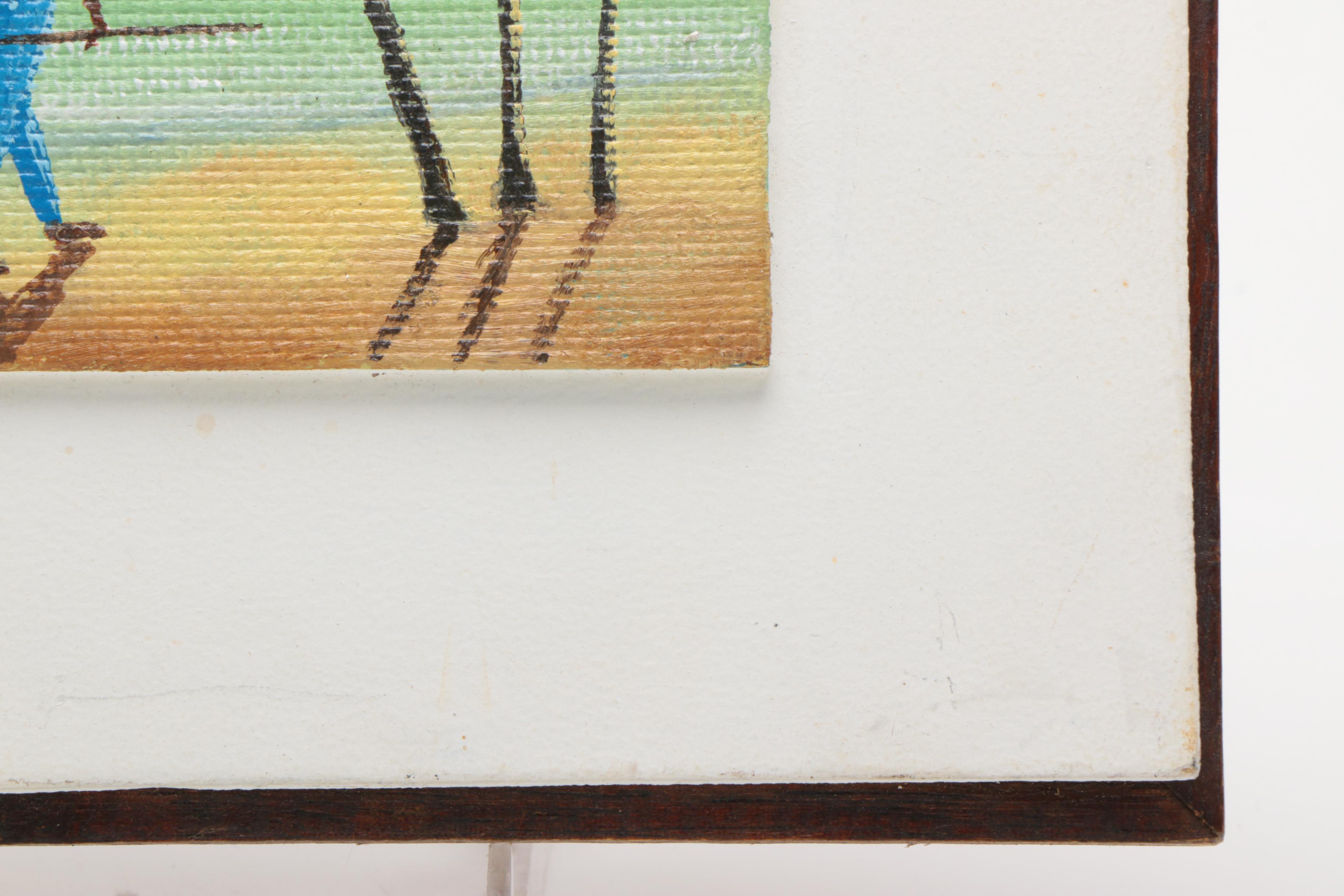 Dino Rio 1984 Acrylic Painting on Canvas Board